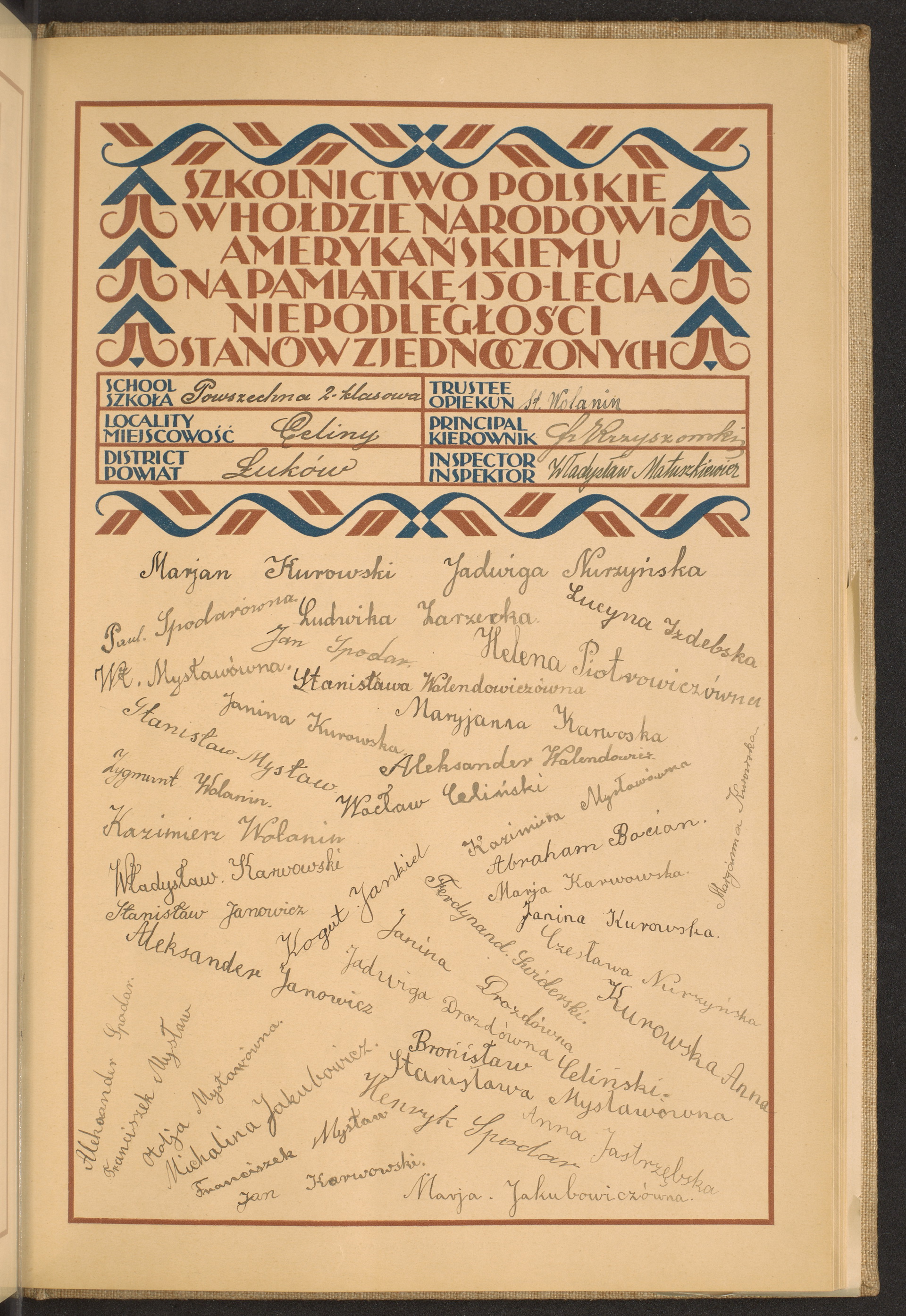 Podpis St. Wolanin na stronie nr 165 w tomie nr 52