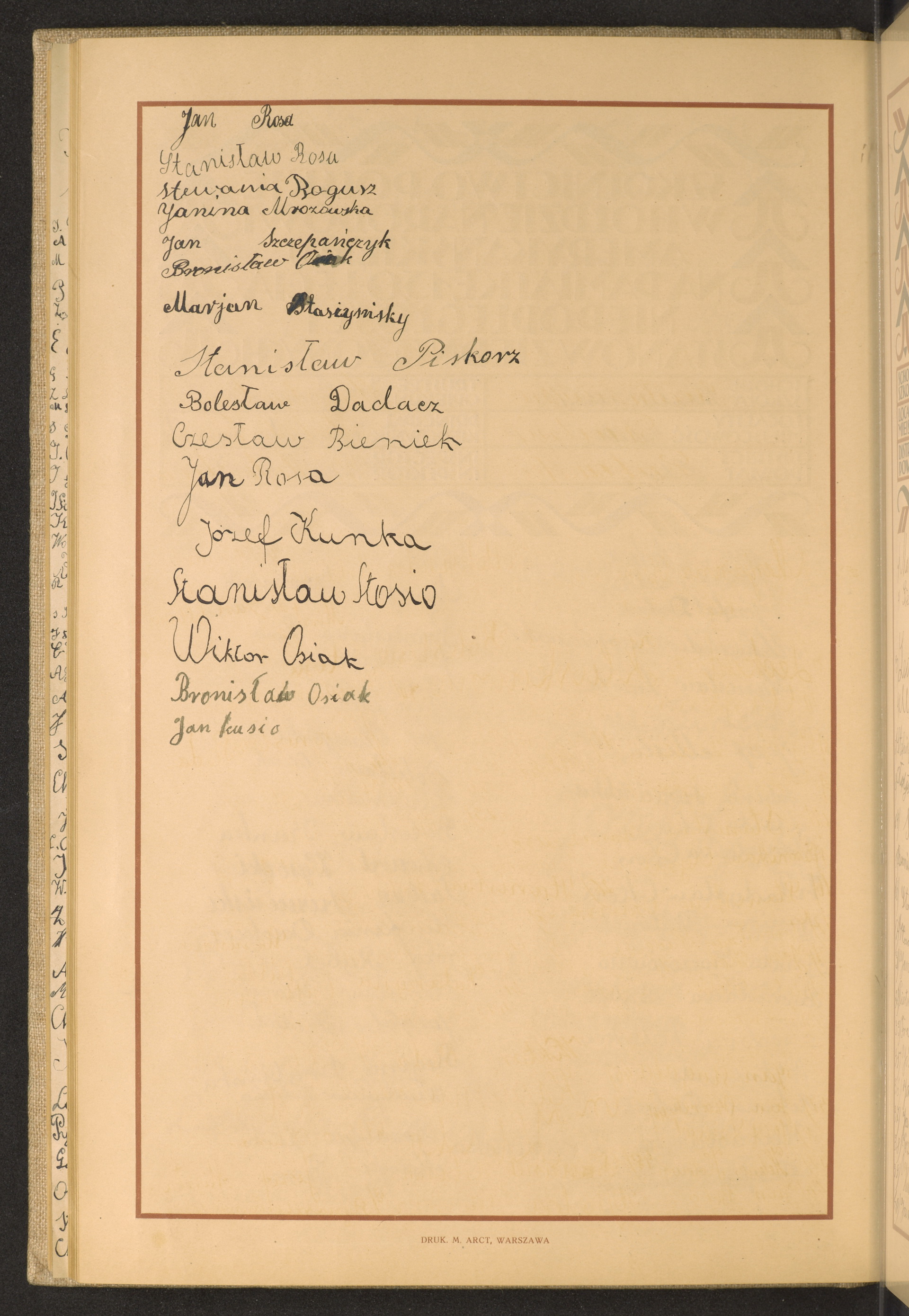 Podpis Jan Rosa na stronie nr 230 w tomie nr 52