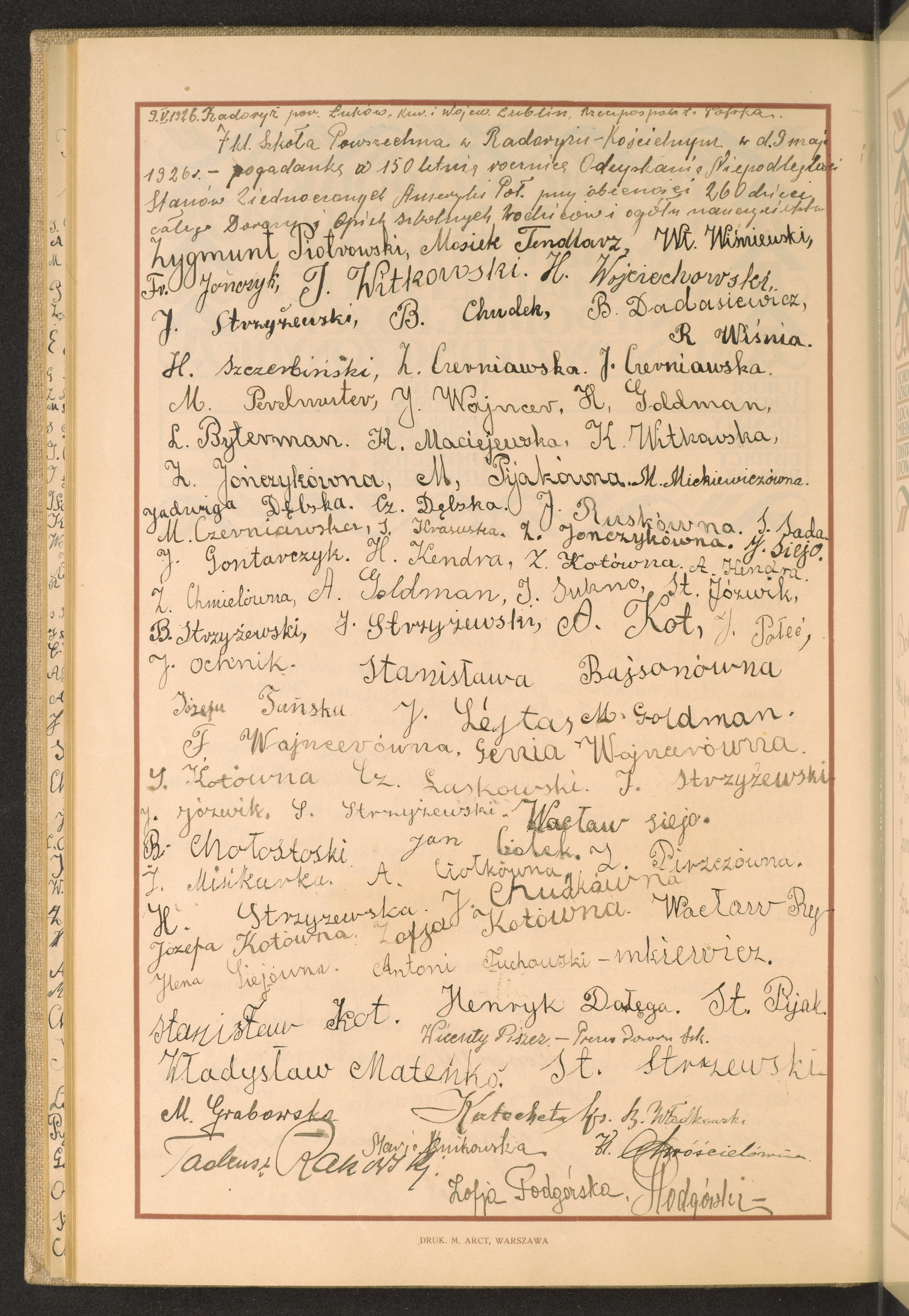 Podpis Adam Podgórski na stronie nr 242 w tomie nr 52