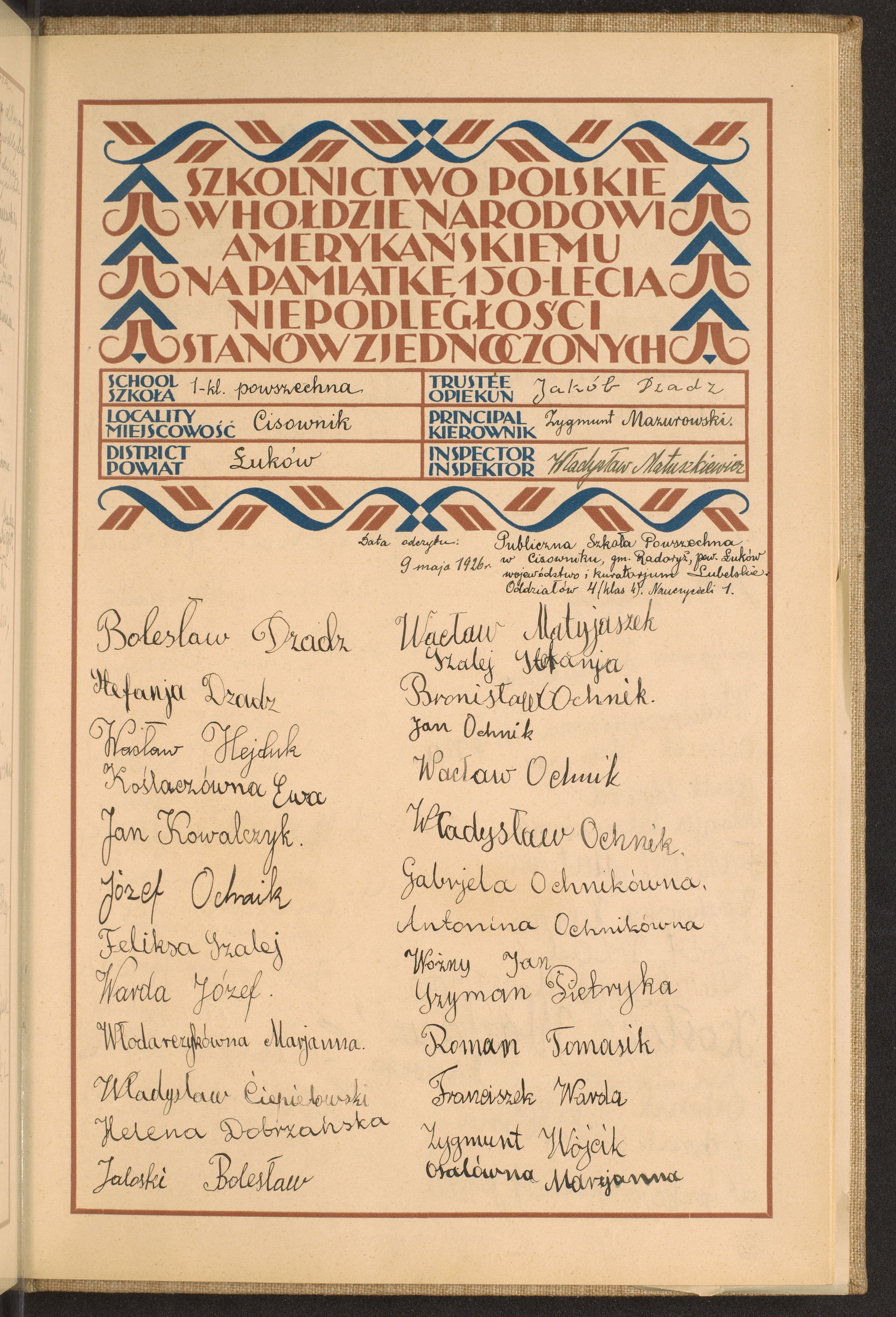 Podpis Gabriela Ochnik na stronie nr 243 w tomie nr 52