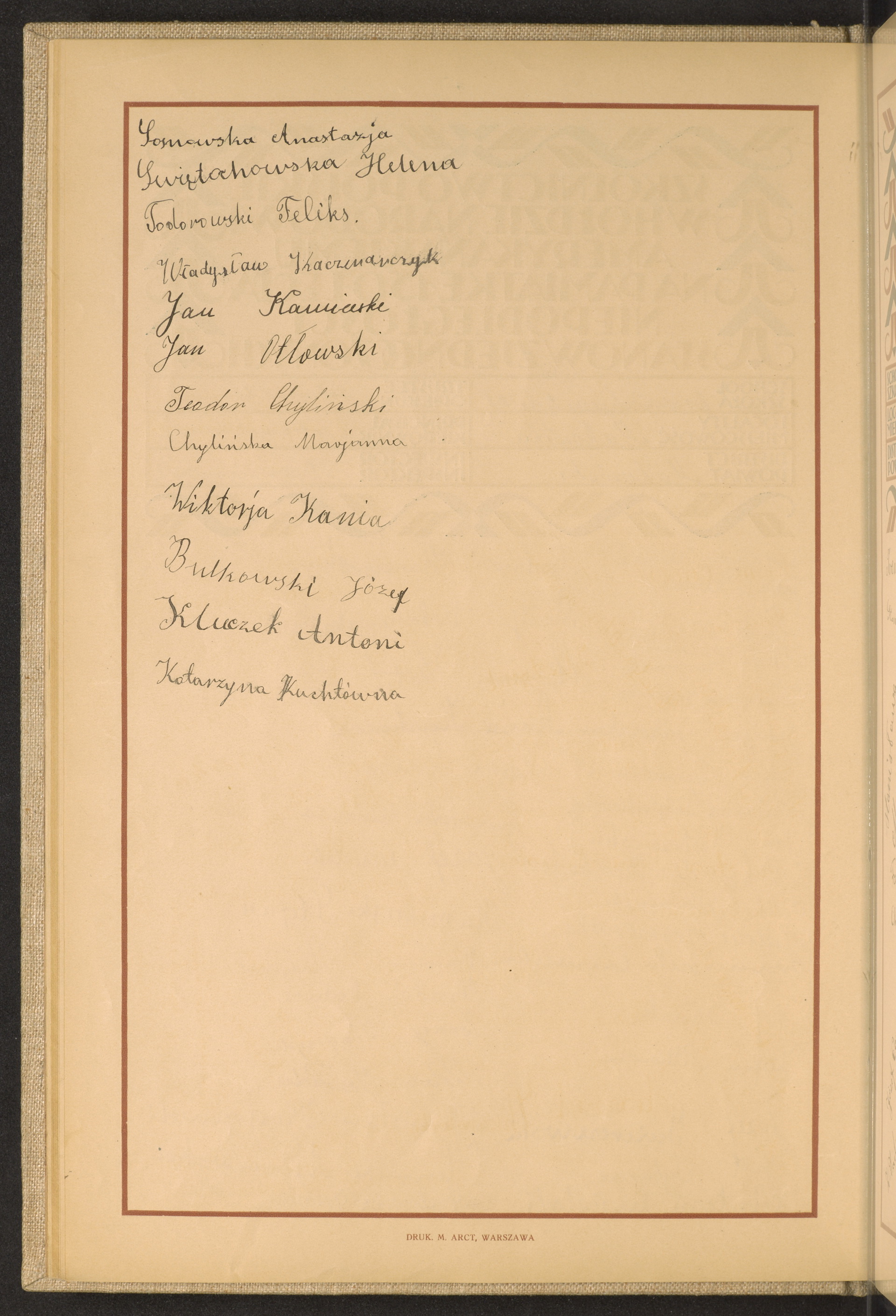 Podpis Anastazja Sosnowska na stronie nr 46 w tomie nr 53