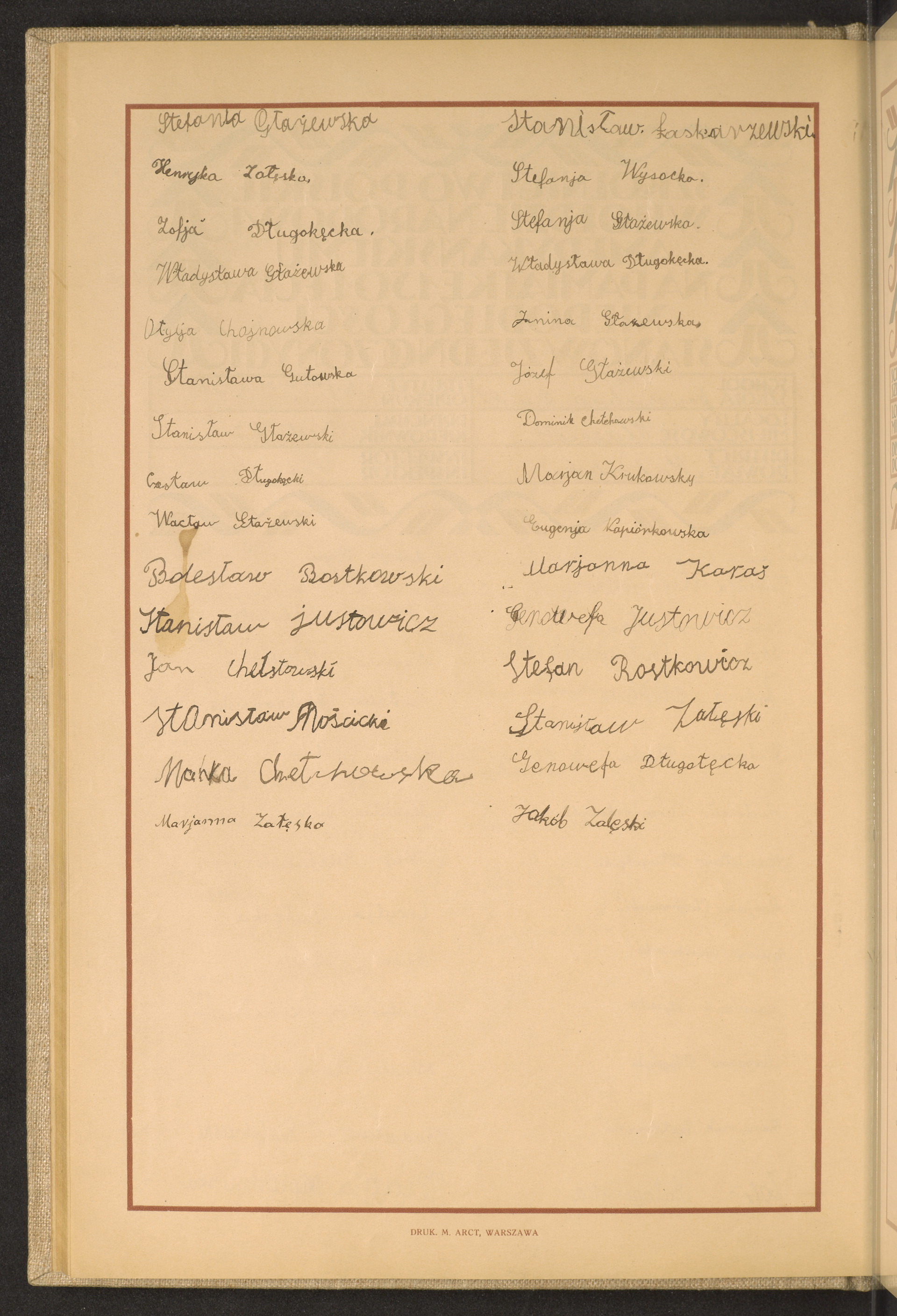 Podpis Genowefa Długołęcka na stronie nr 72 w tomie nr 53