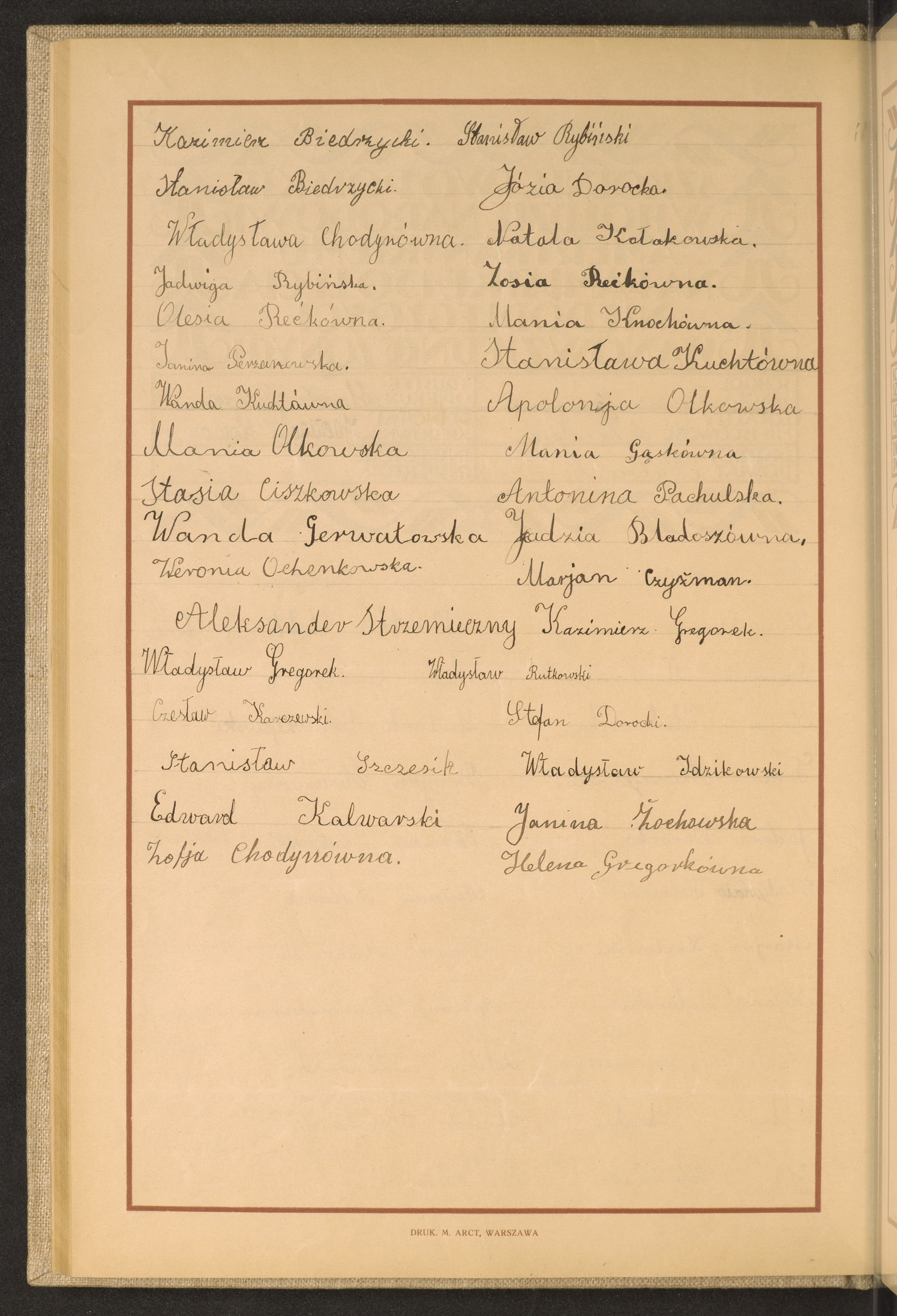 Podpis Kazimierz Biedrzycki na stronie nr 92 w tomie nr 53