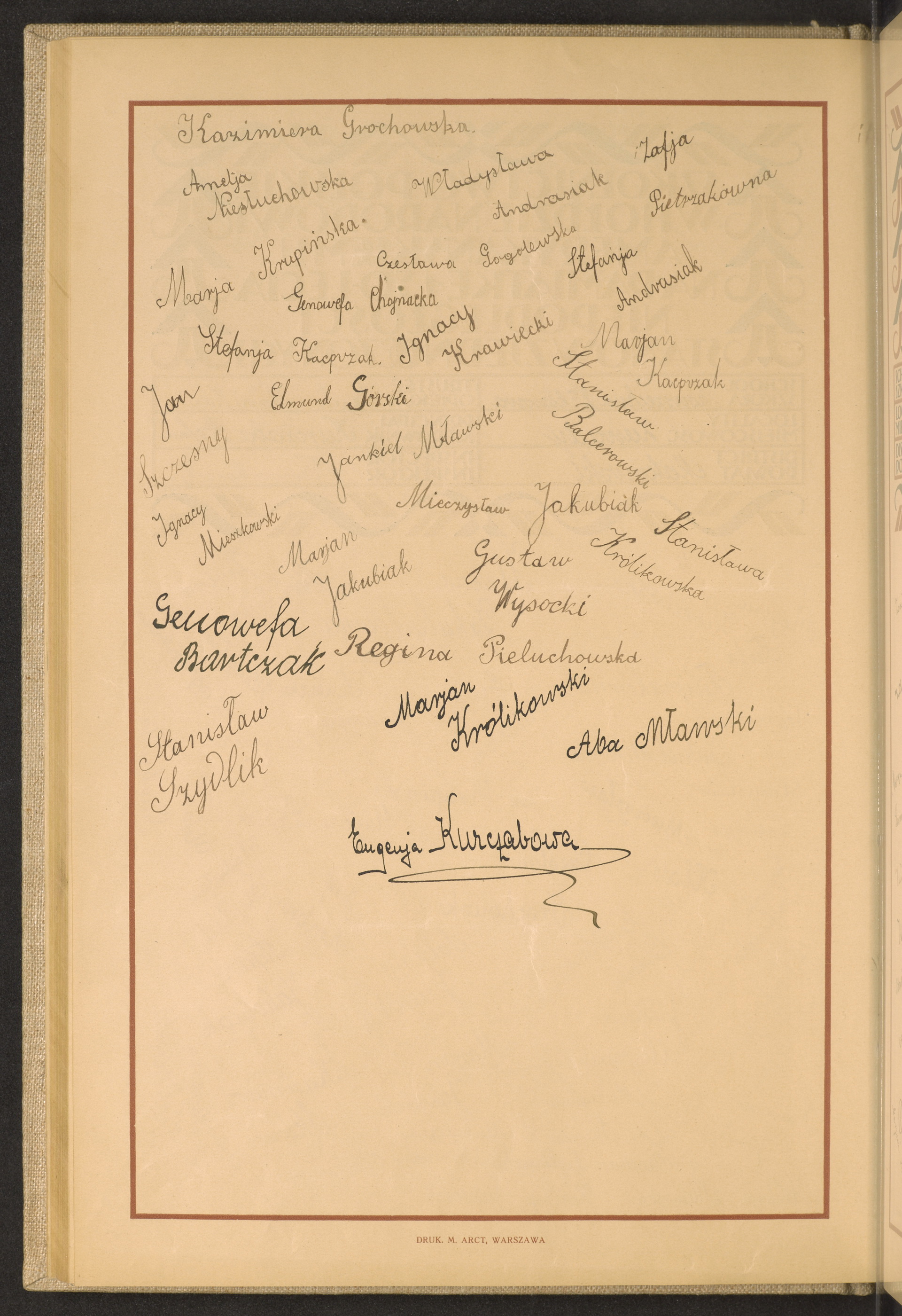 Podpis Eugenia Kurczab na stronie nr 114 w tomie nr 53