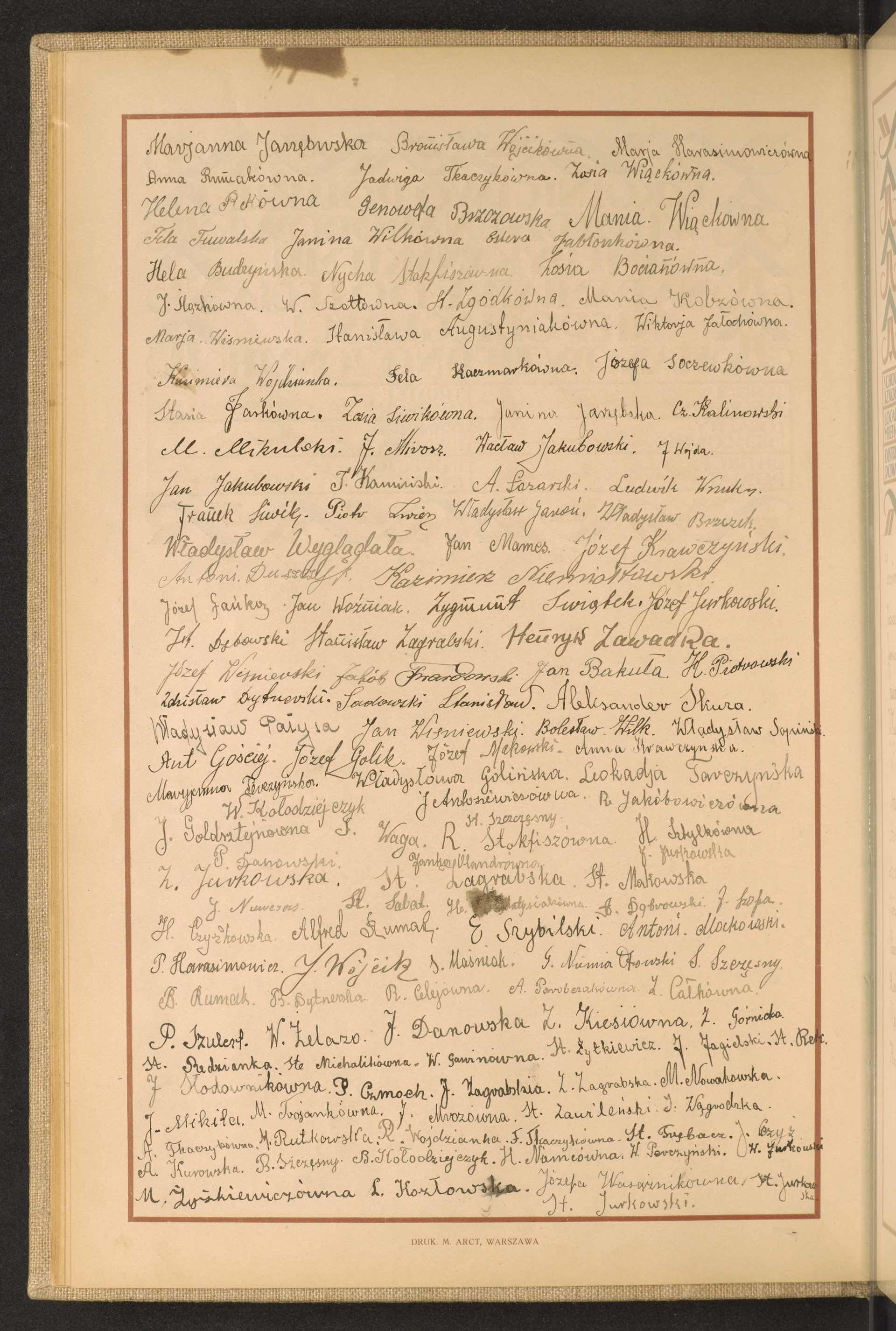 Podpis P. Szulert na stronie nr 44 w tomie nr 54