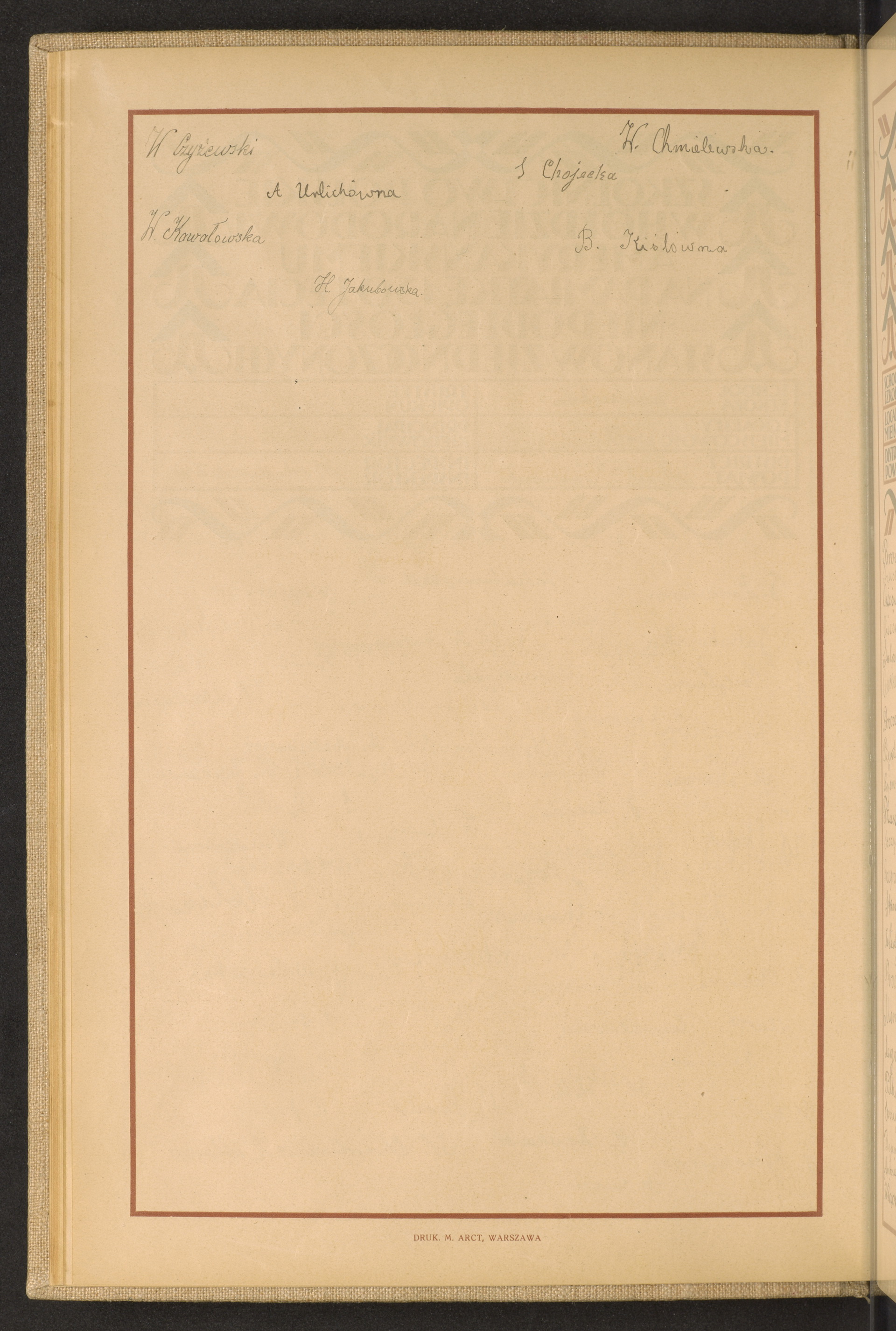 Podpis W. Czyżewski na stronie nr 50 w tomie nr 54