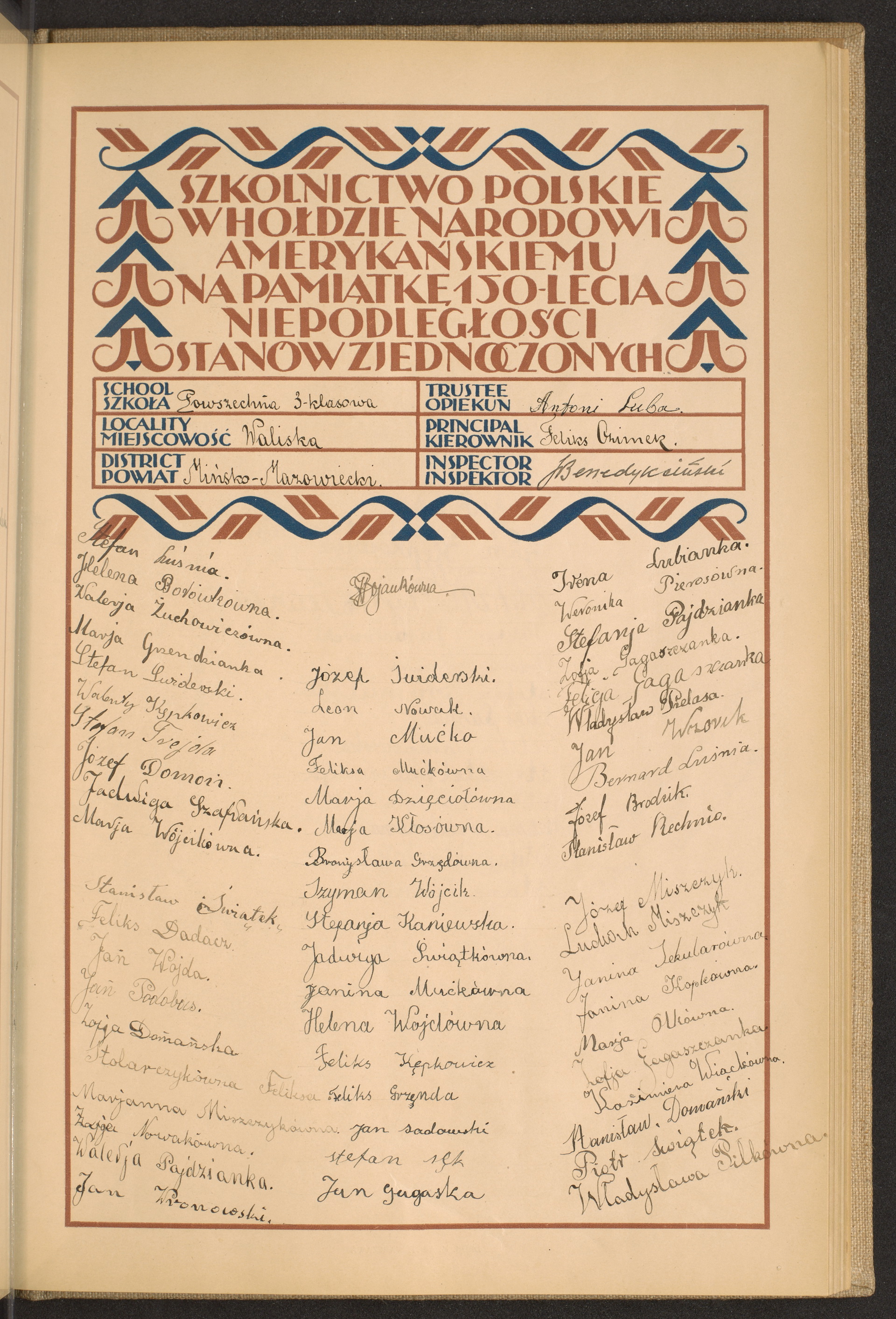 Podpis Antoni Luba na stronie nr 117 w tomie nr 54