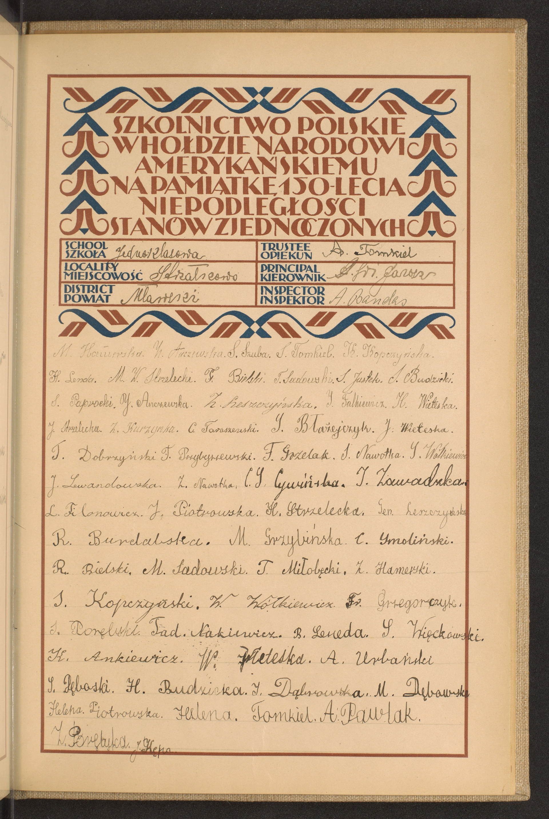 Podpis A. Tomkiel na stronie nr 251 w tomie nr 54