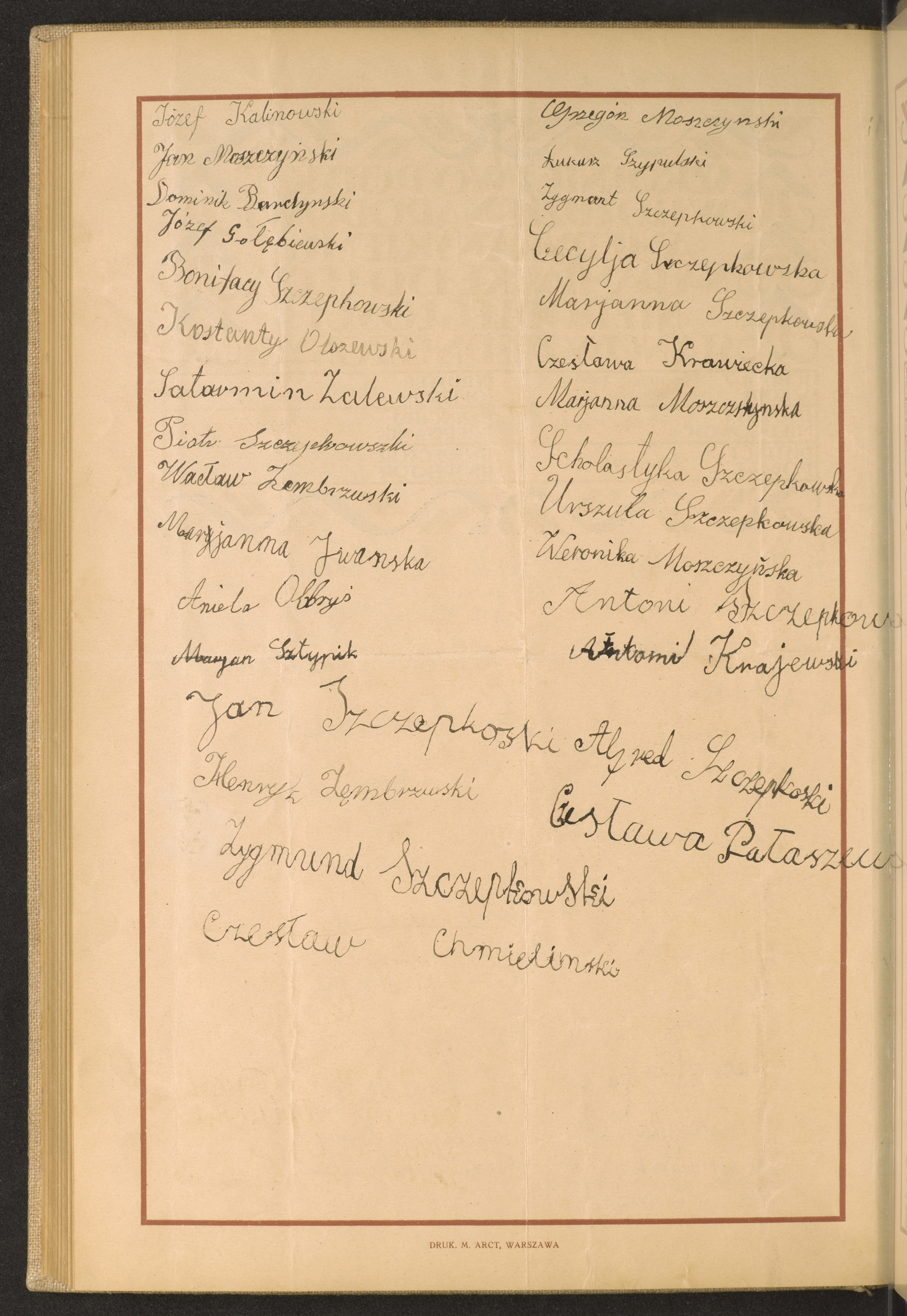 Podpis Czesława Pałaszewska na stronie nr 256 w tomie nr 54