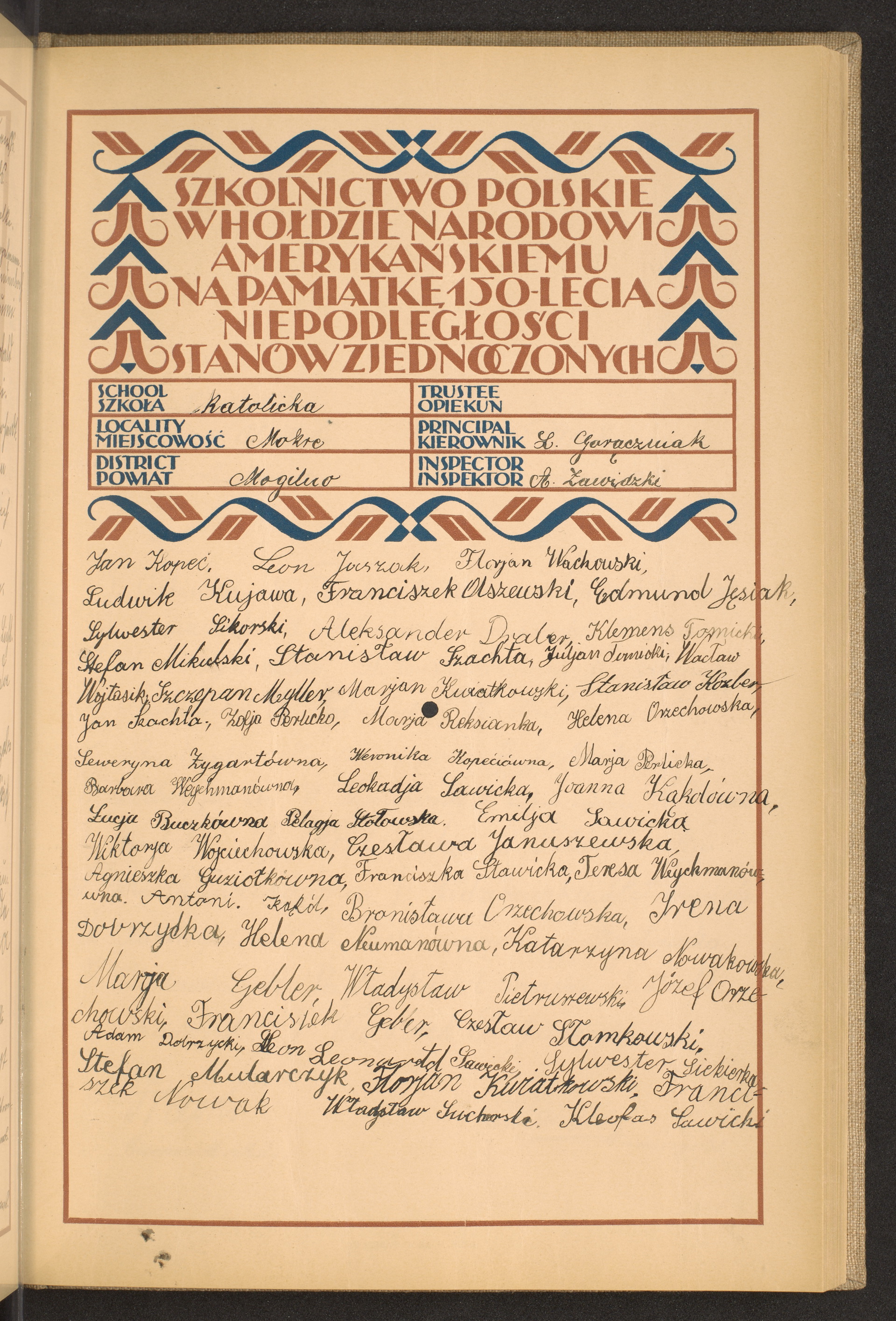 Podpis L. Gorączniak na stronie nr 135 w tomie nr 55