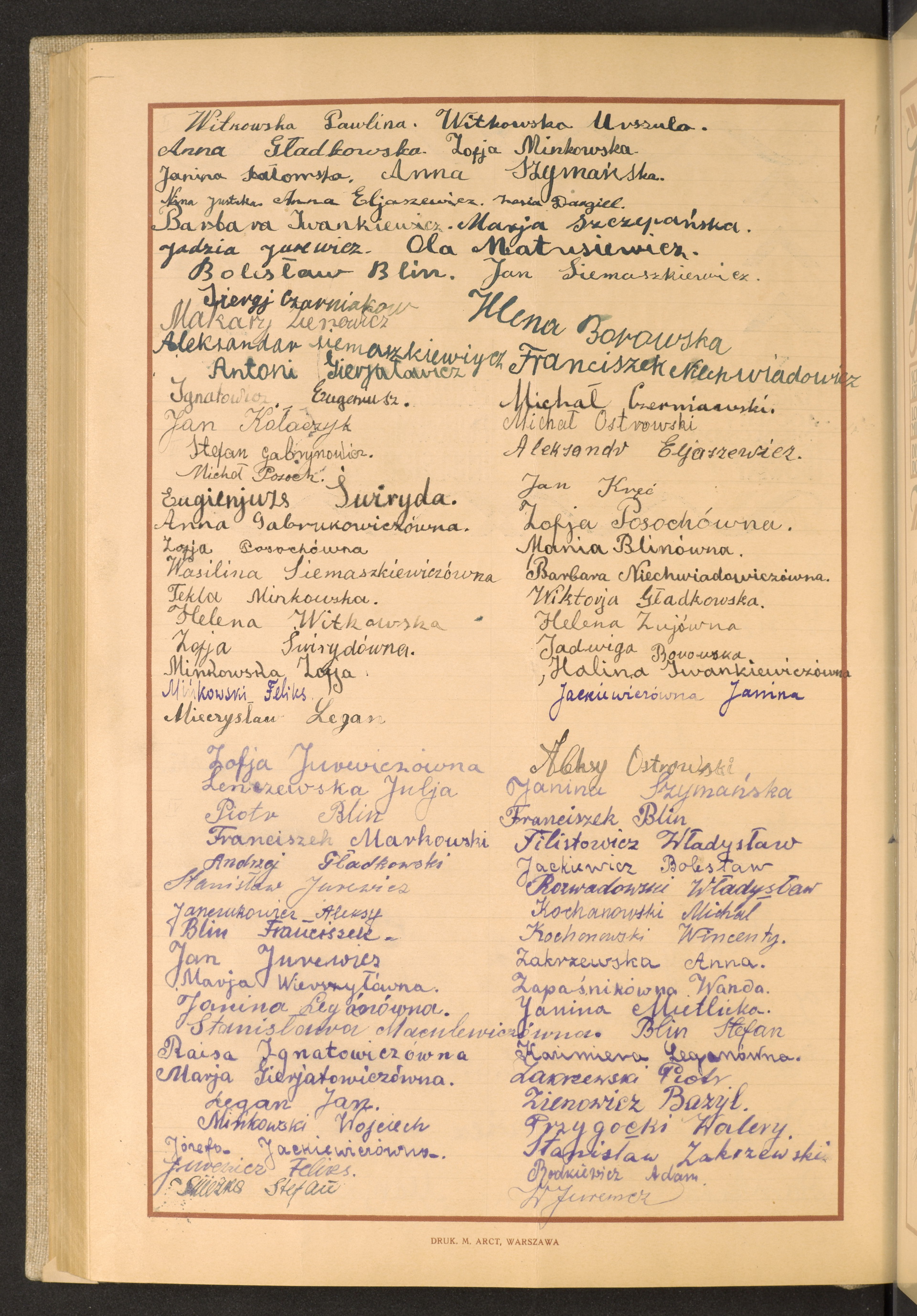 Podpis W. Jurewicz na stronie nr 210 w tomie nr 55