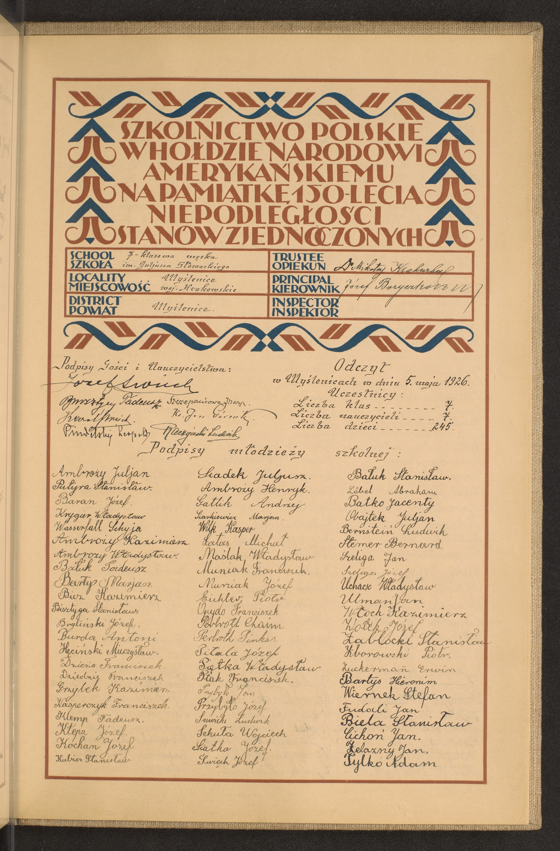 Podpis Mikołaj Klakurka na stronie nr 267 w tomie nr 55