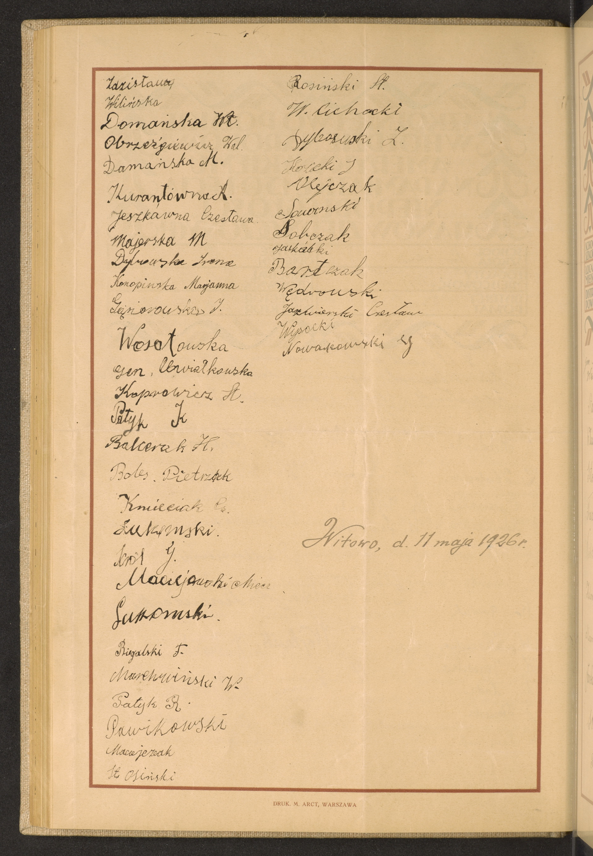 Podpis Zdzisława Wilińska na stronie nr 150 w tomie nr 56