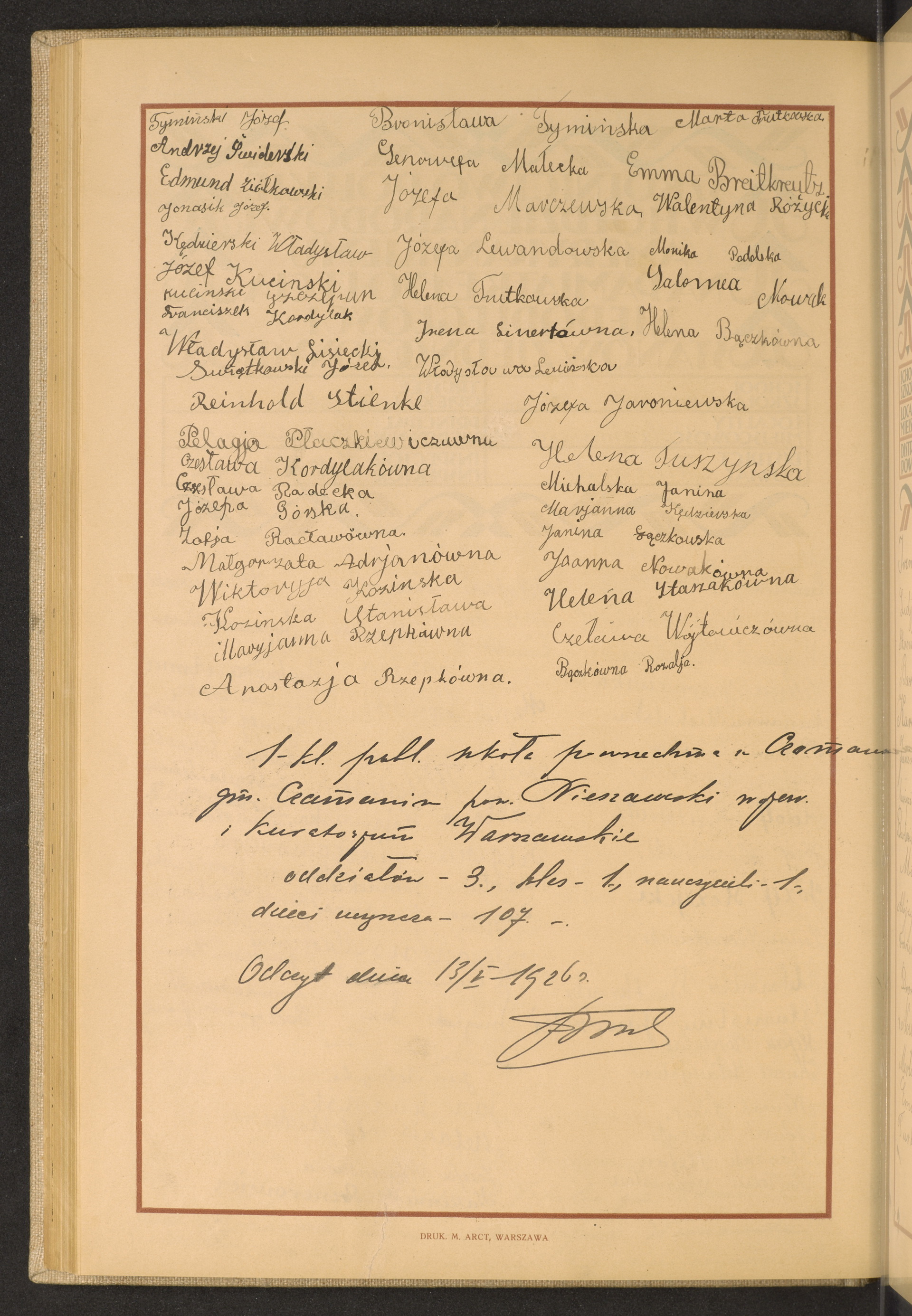 Podpis Rozalia Bączek na stronie nr 168 w tomie nr 56