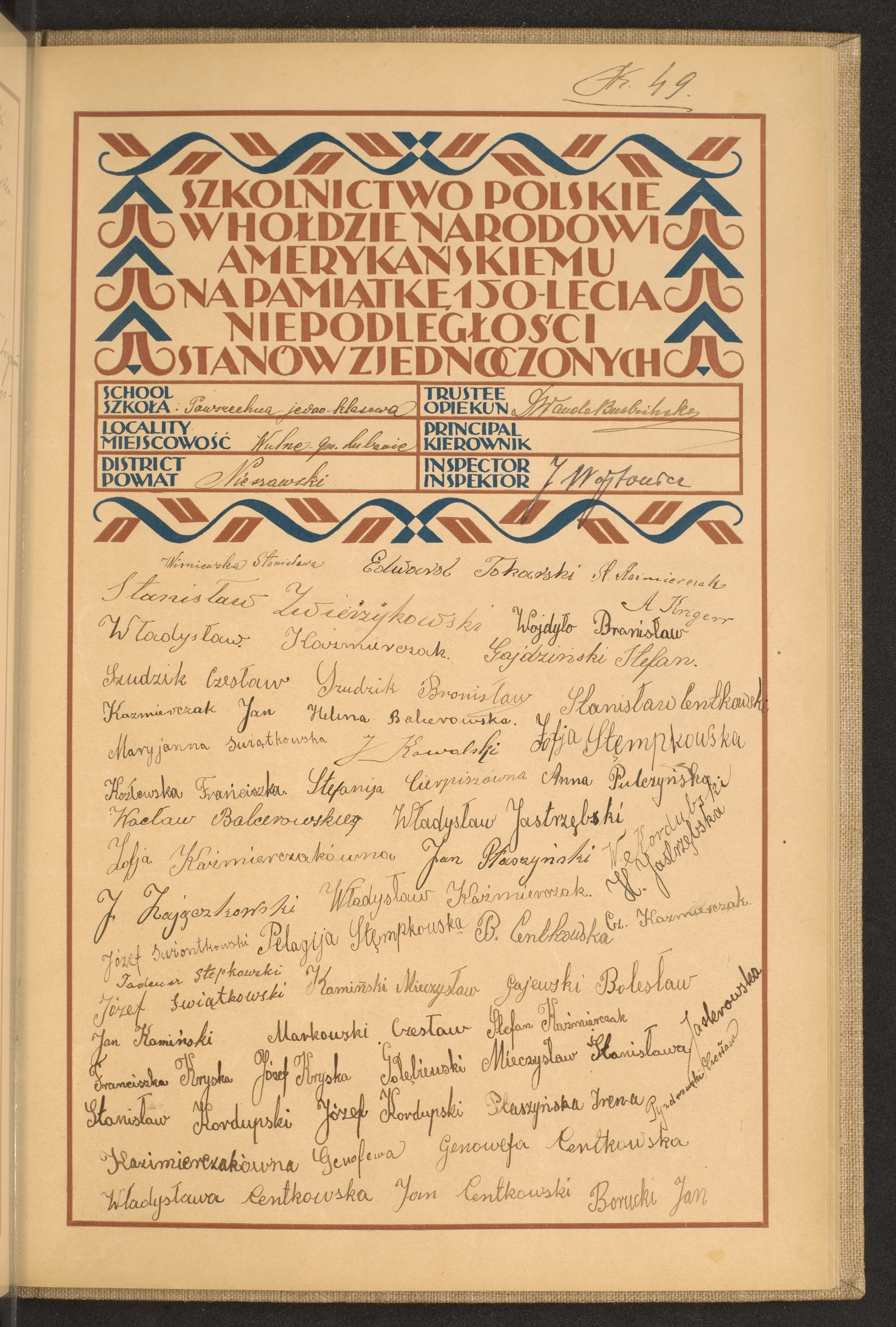 Podpis Wanda Burbińska na stronie nr 183 w tomie nr 56