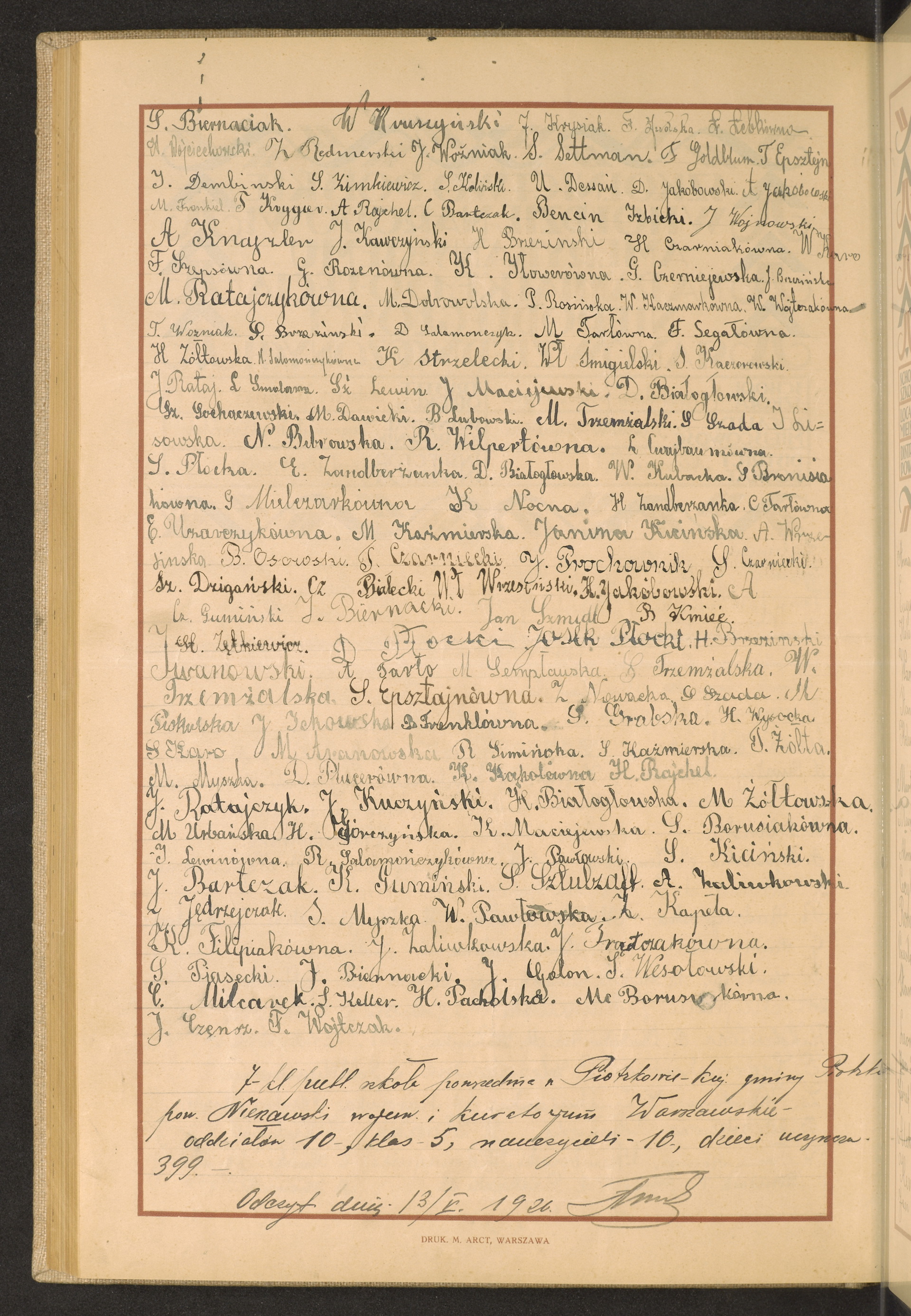 Podpis S. Bierniaciak na stronie nr 216 w tomie nr 56