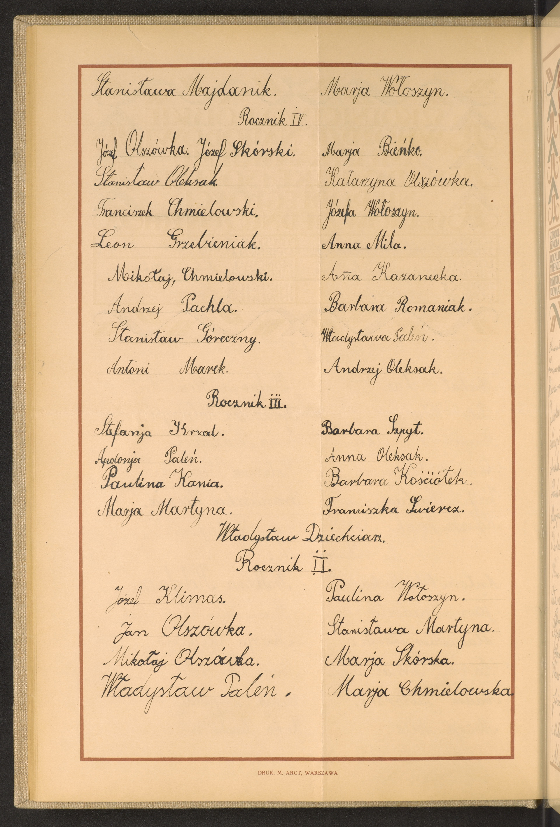 Podpis Stanisława Majdanik na stronie nr 42 w tomie nr 57