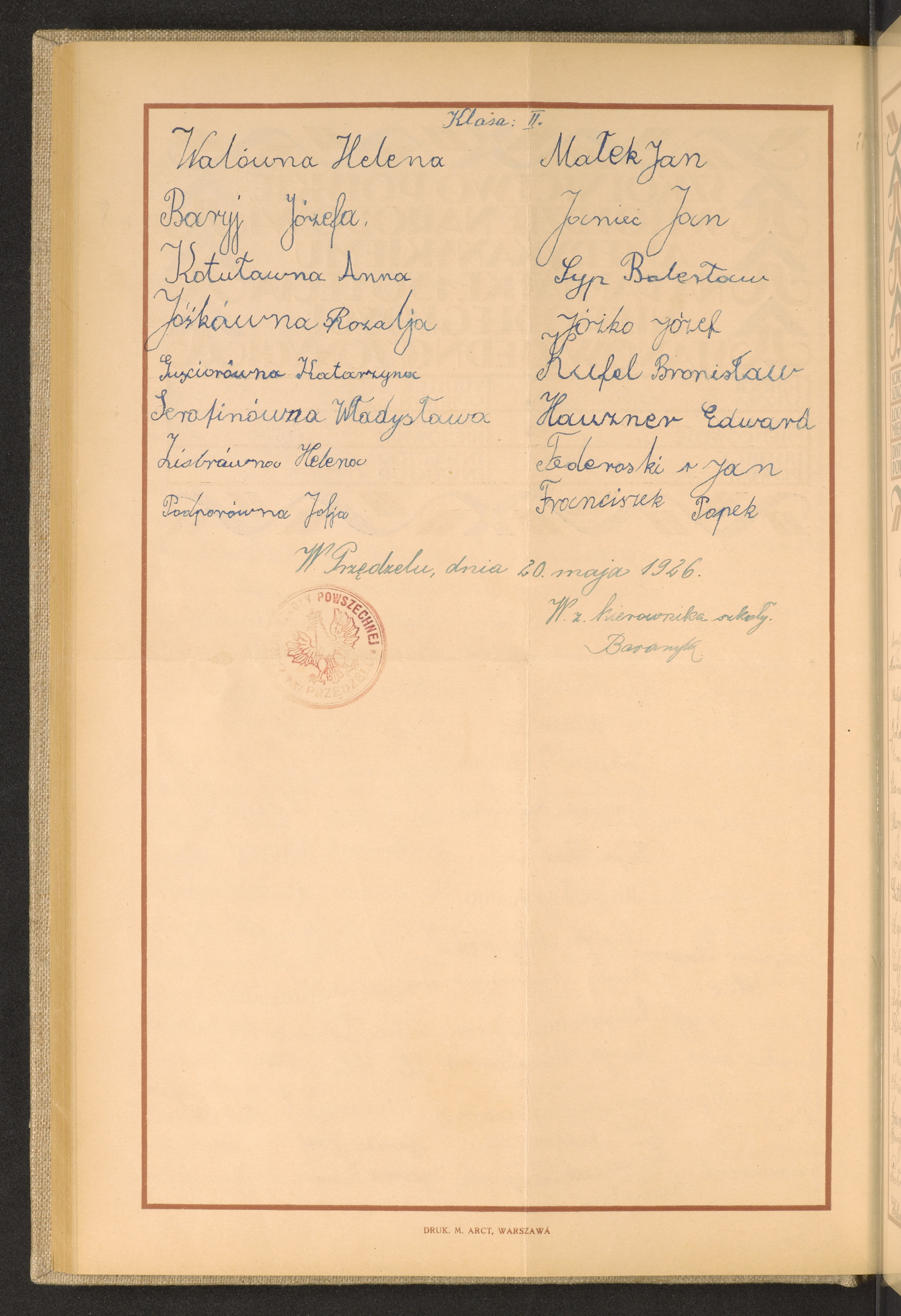 Podpis Helena Wala na stronie nr 94 w tomie nr 57