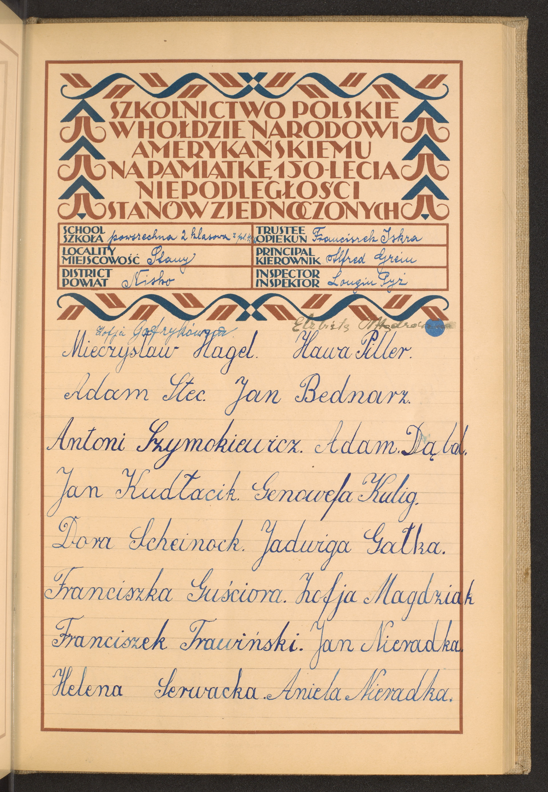 Podpis Franciszek Iskra na stronie nr 107 w tomie nr 57