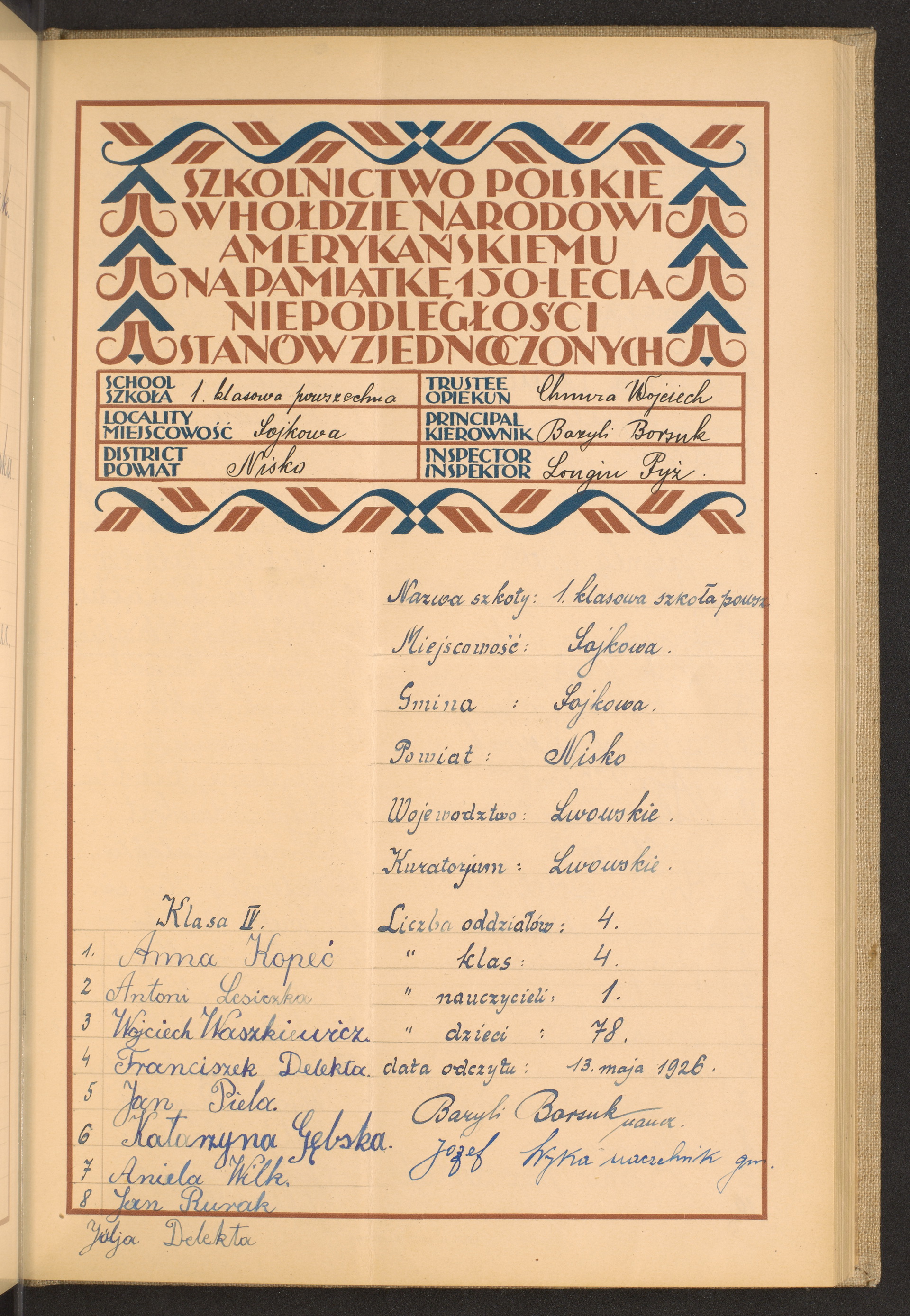 Podpis Wojciech Chmura na stronie nr 111 w tomie nr 57