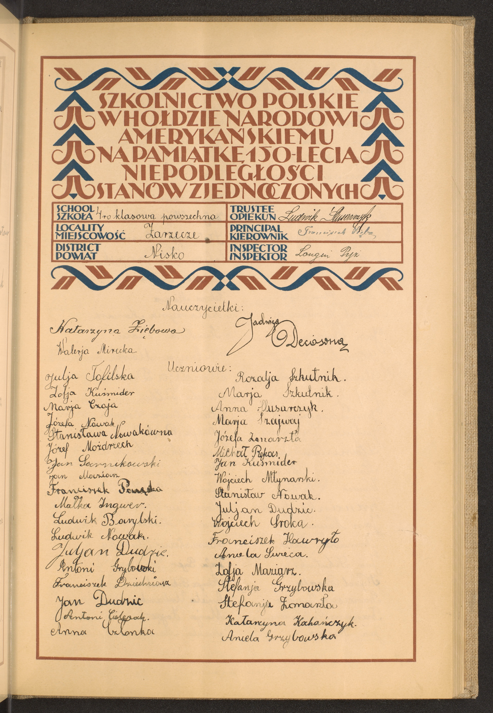 Podpis Ludwik Ślusarczyk na stronie nr 129 w tomie nr 57