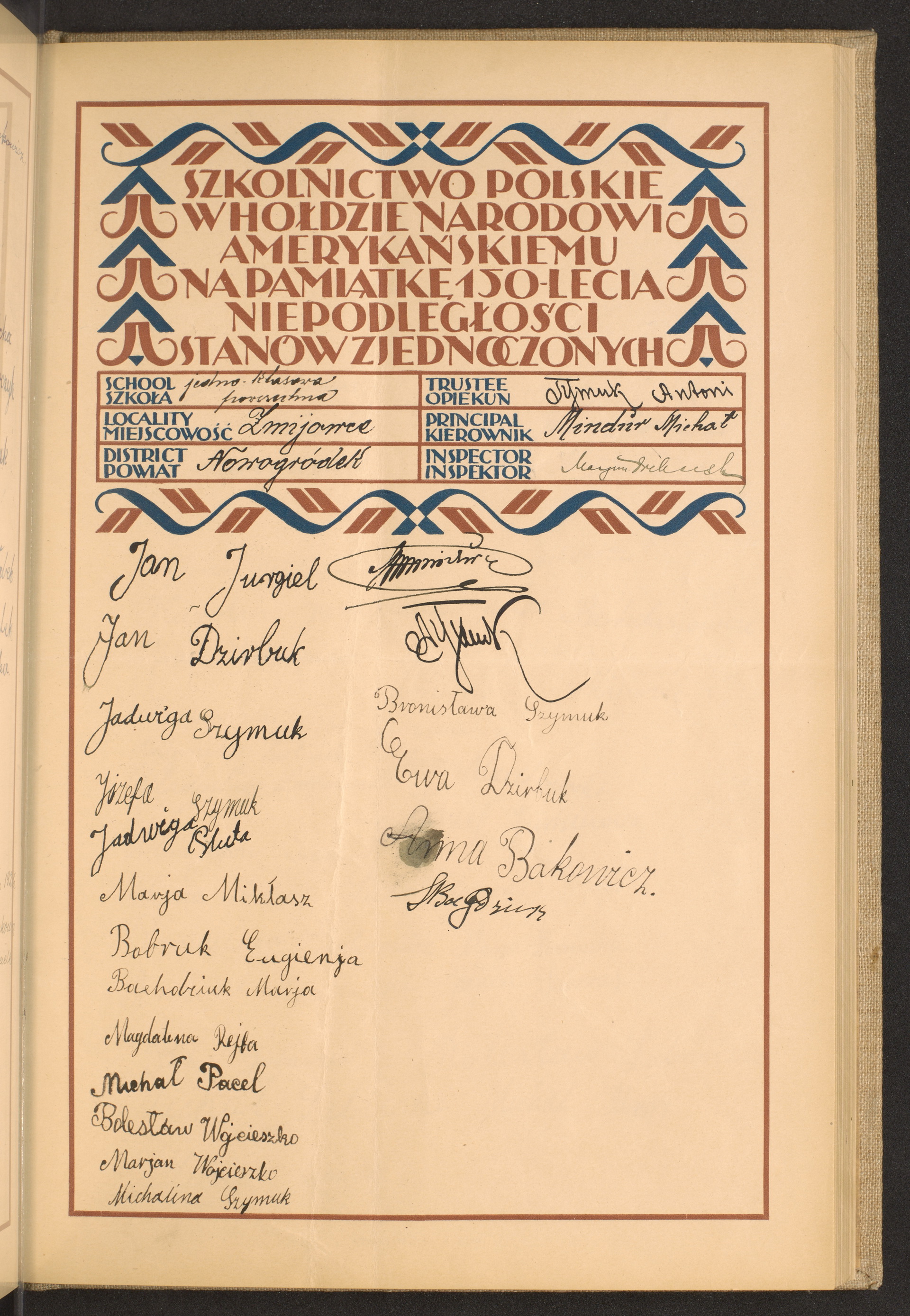 Podpis Antoni Tymuk na stronie nr 133 w tomie nr 57