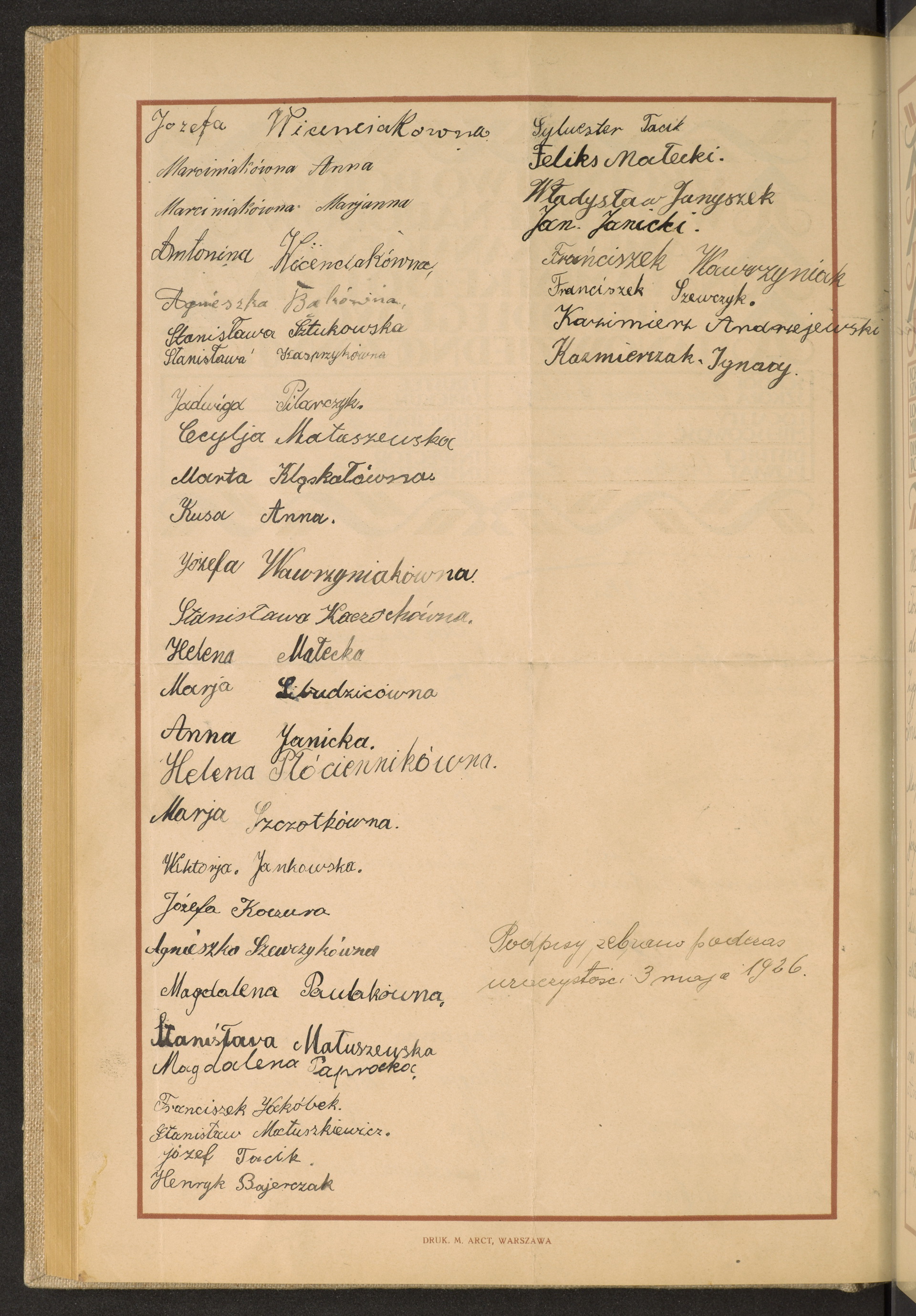 Podpis Kazimierz Andrzejewski na stronie nr 176 w tomie nr 57