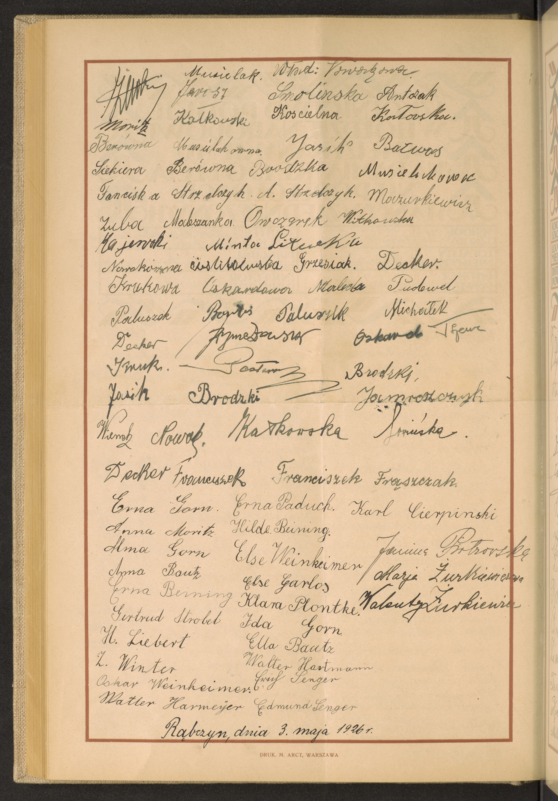 Podpis Edmund Senger na stronie nr 196 w tomie nr 57