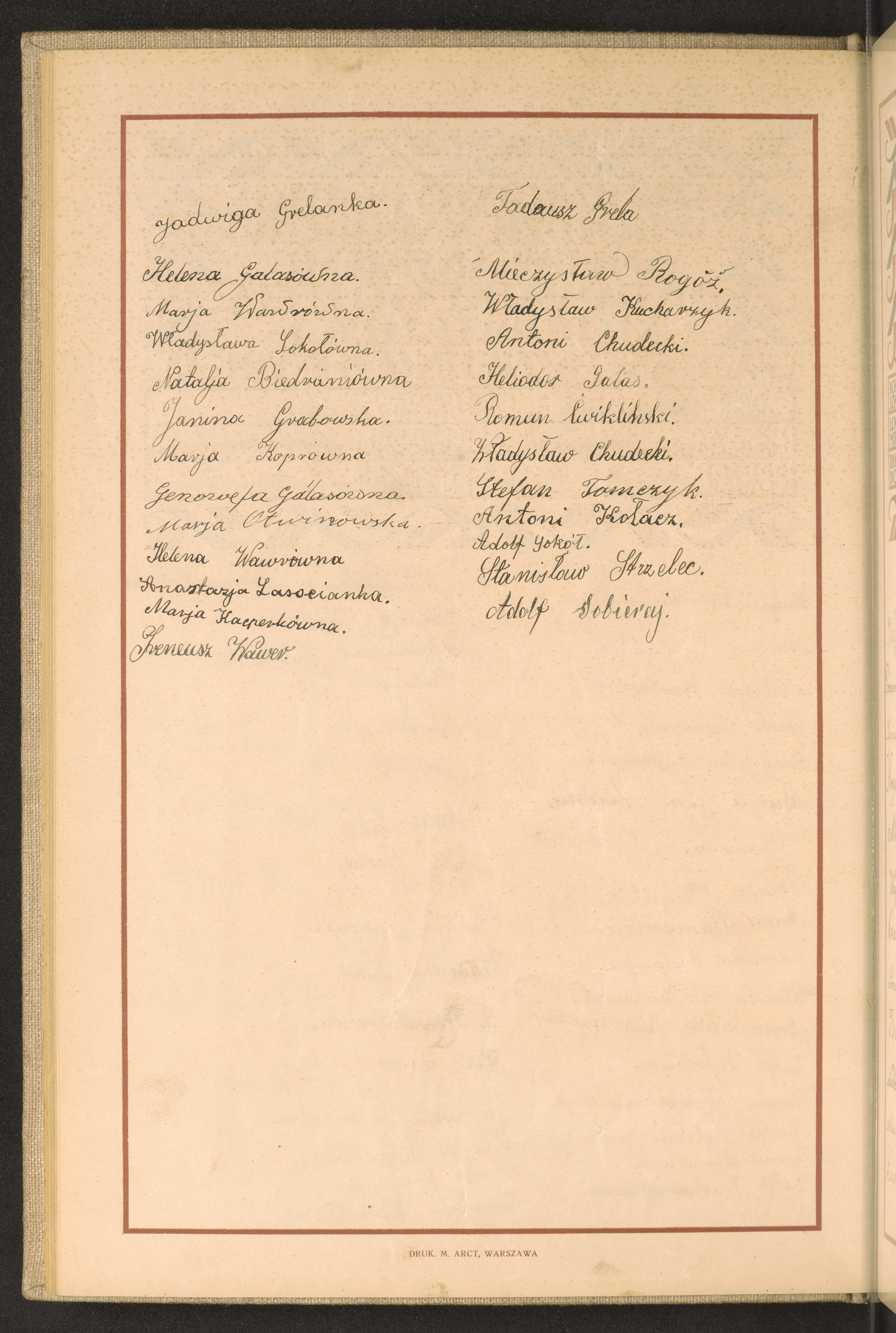 Podpis Adolf Sobieraj na stronie nr 50 w tomie nr 58