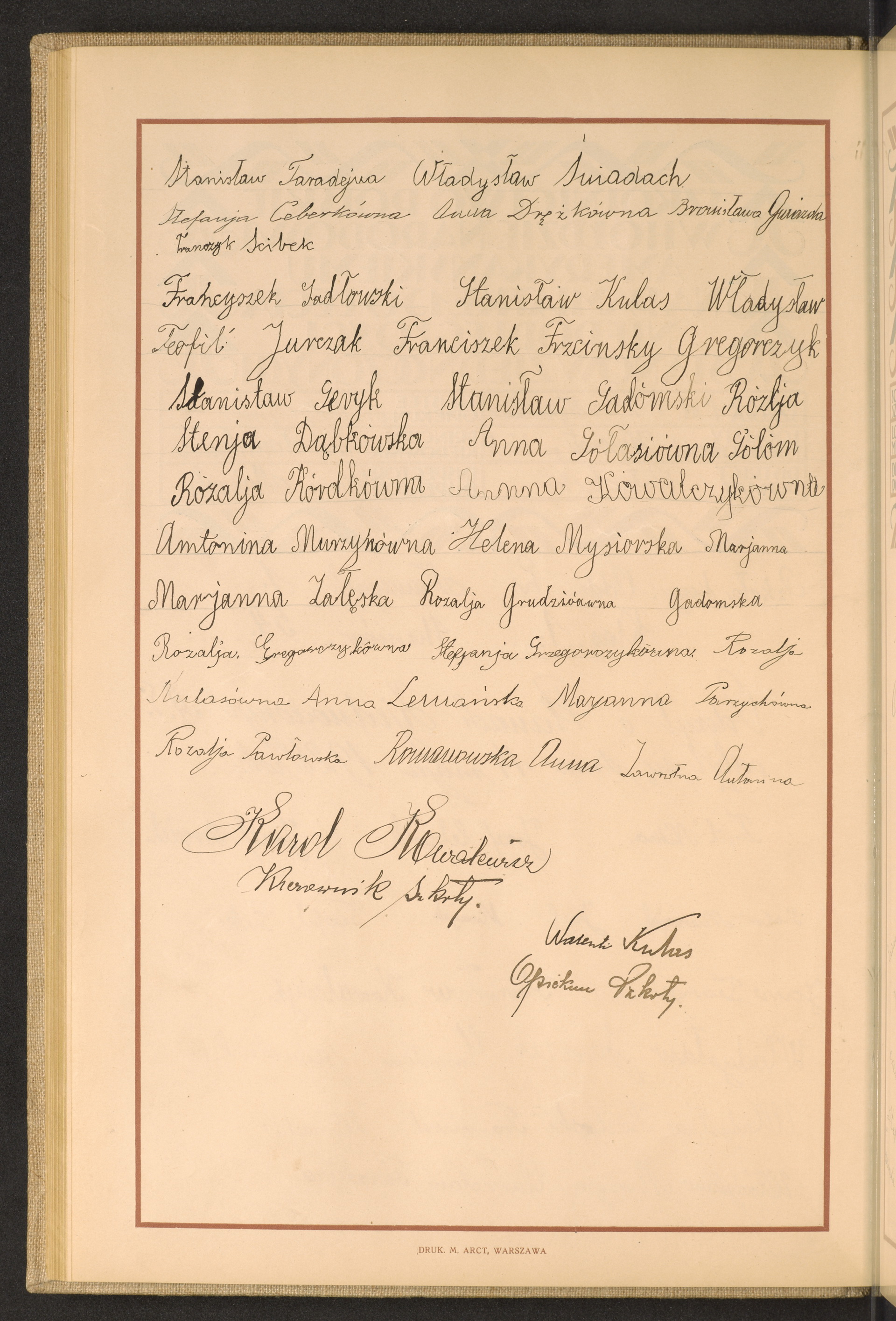 Podpis Walenty Kulas na stronie nr 94 w tomie nr 59