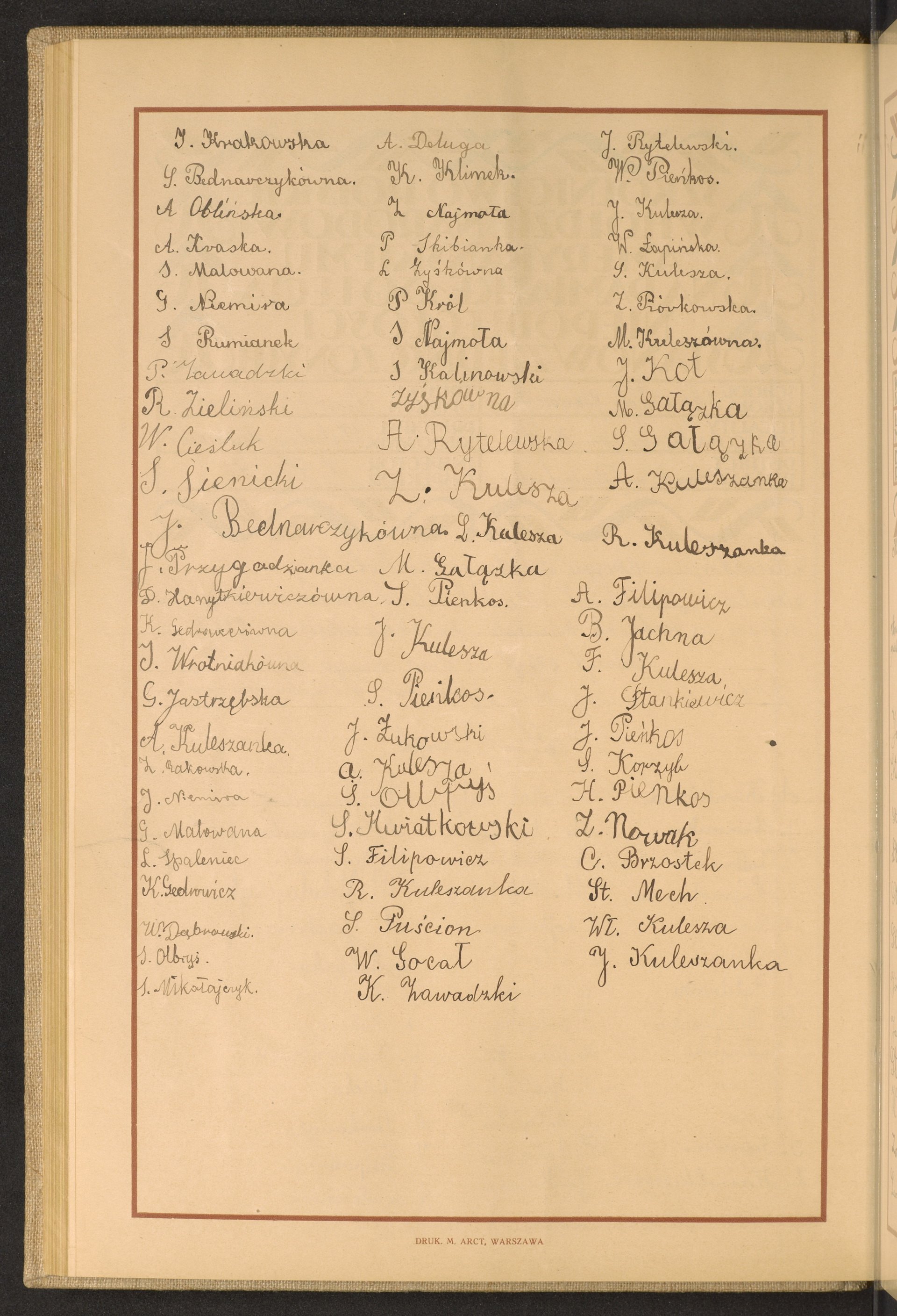 Podpis J. Kulesza na stronie nr 118 w tomie nr 59