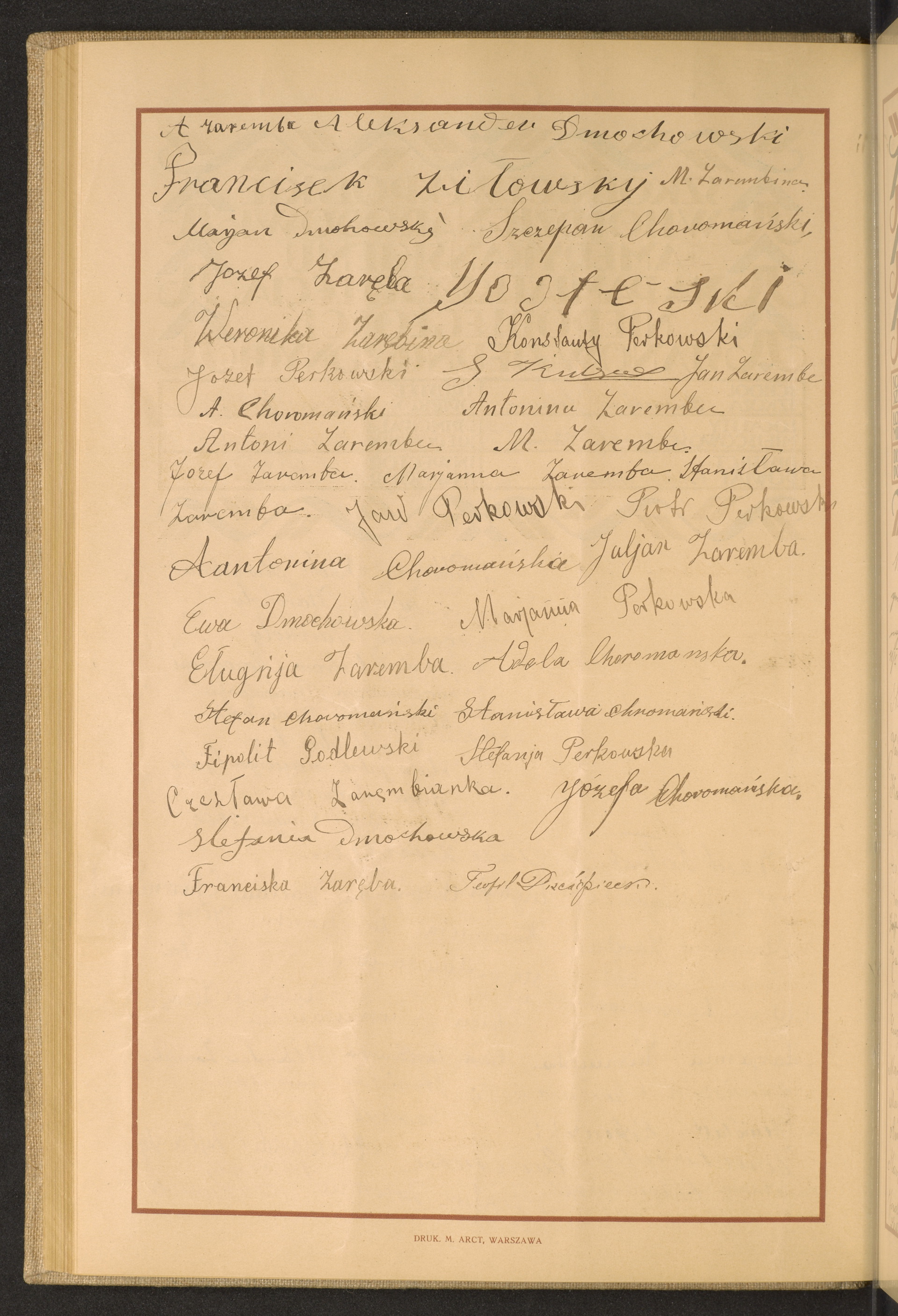 Podpis A. Zaremba na stronie nr 152 w tomie nr 59