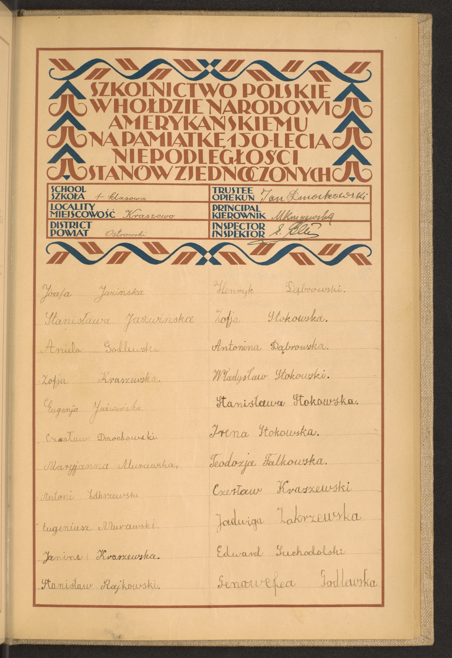 Podpis Jan Dmochowski na stronie nr 195 w tomie nr 59