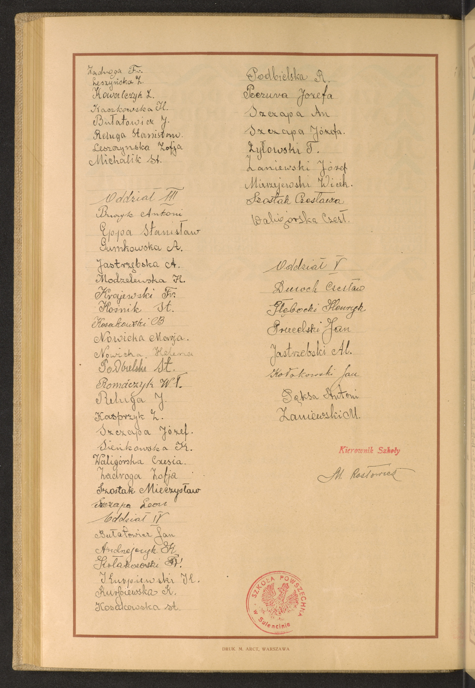 Podpis M. Rosłowicz na stronie nr 200 w tomie nr 59