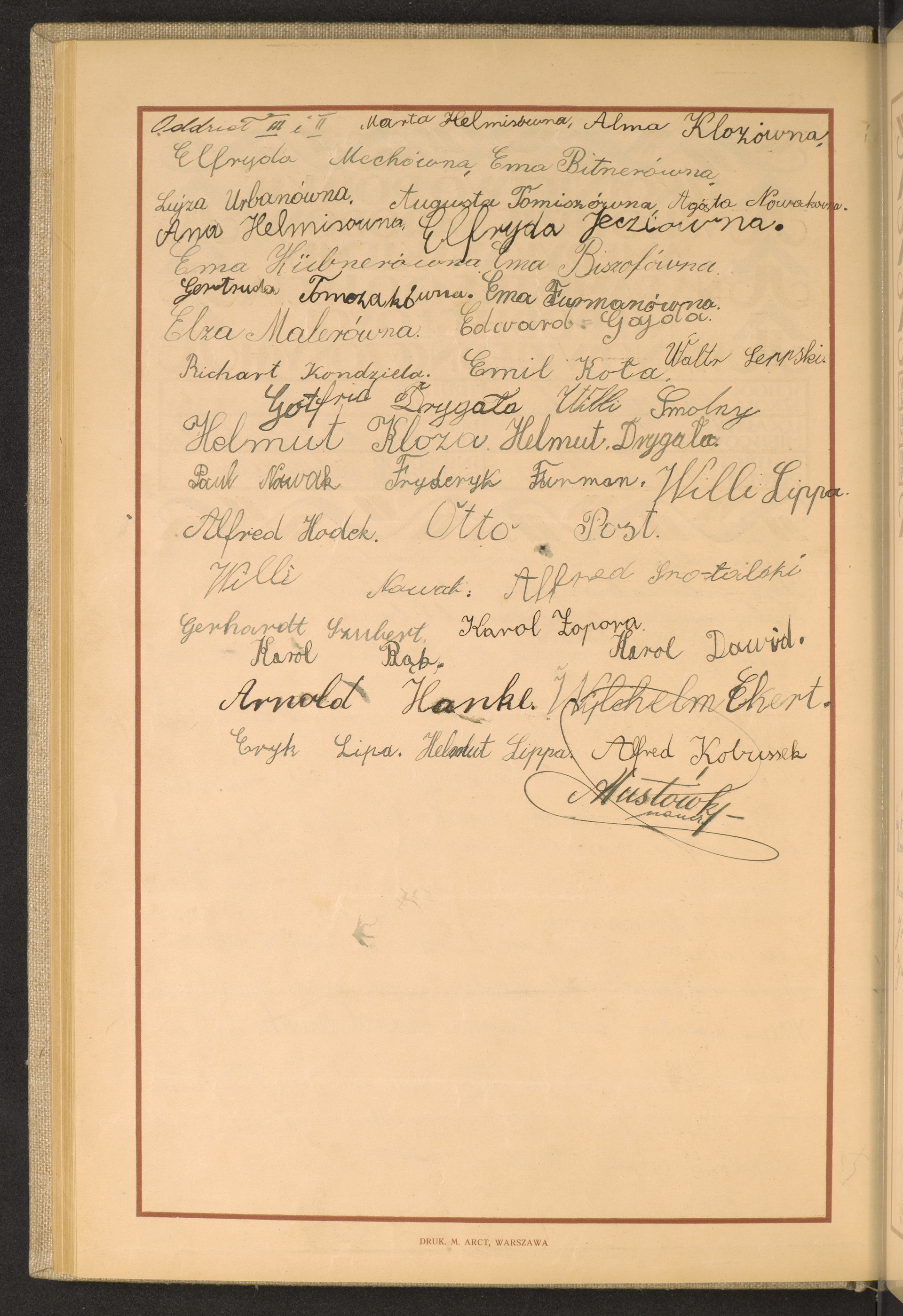 Podpis Adolf Pustówka na stronie nr 90 w tomie nr 60