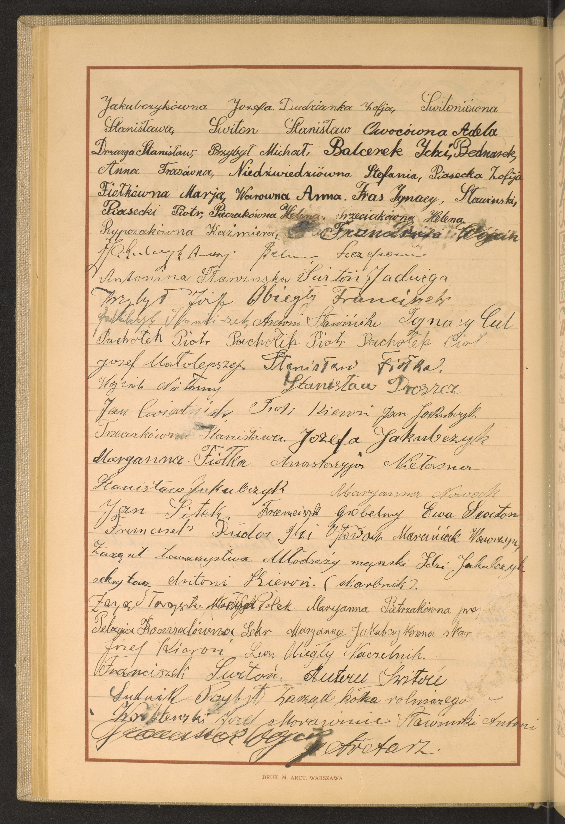 Podpis Zofia Piasecka na stronie nr 104 w tomie nr 60