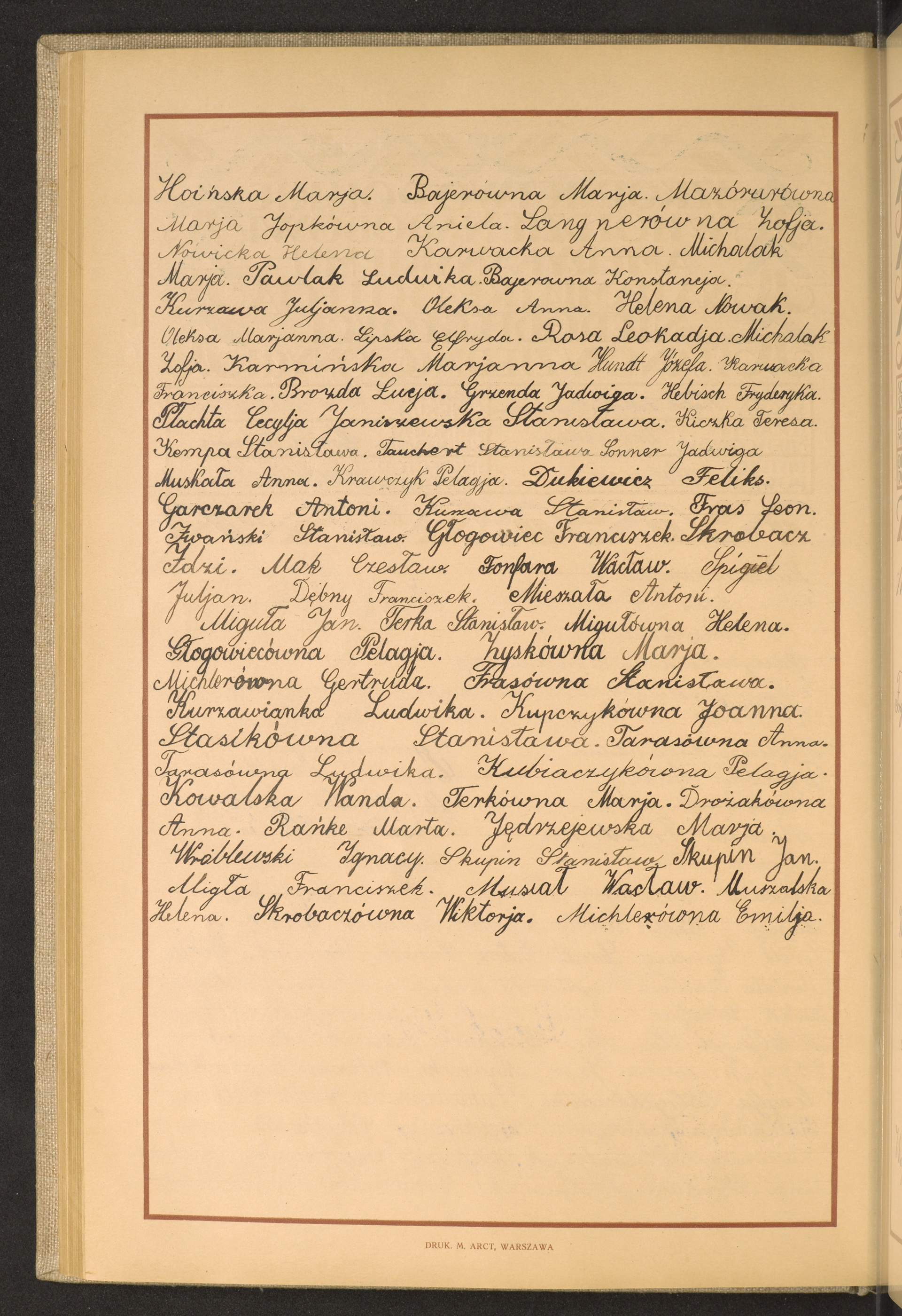 Podpis Maria Hoińska na stronie nr 116 w tomie nr 60