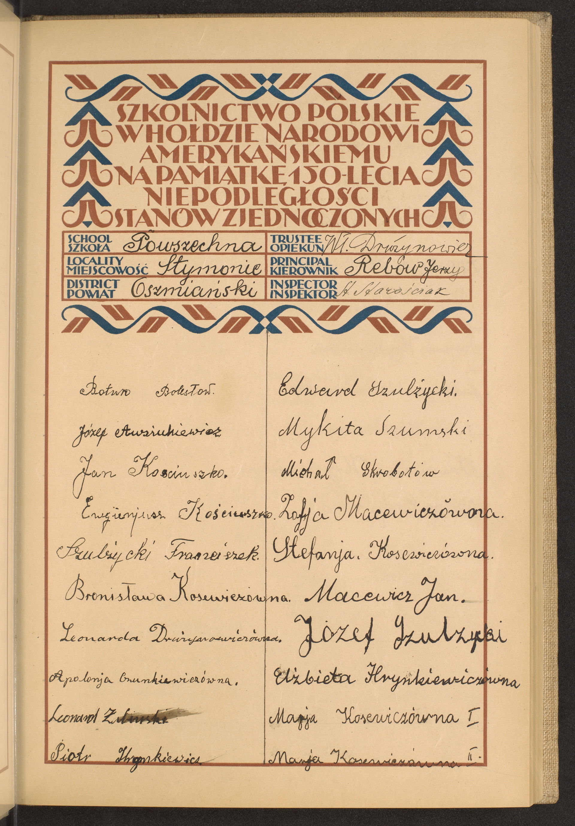 Podpis Wł. Drużynowicz na stronie nr 29 w tomie nr 61