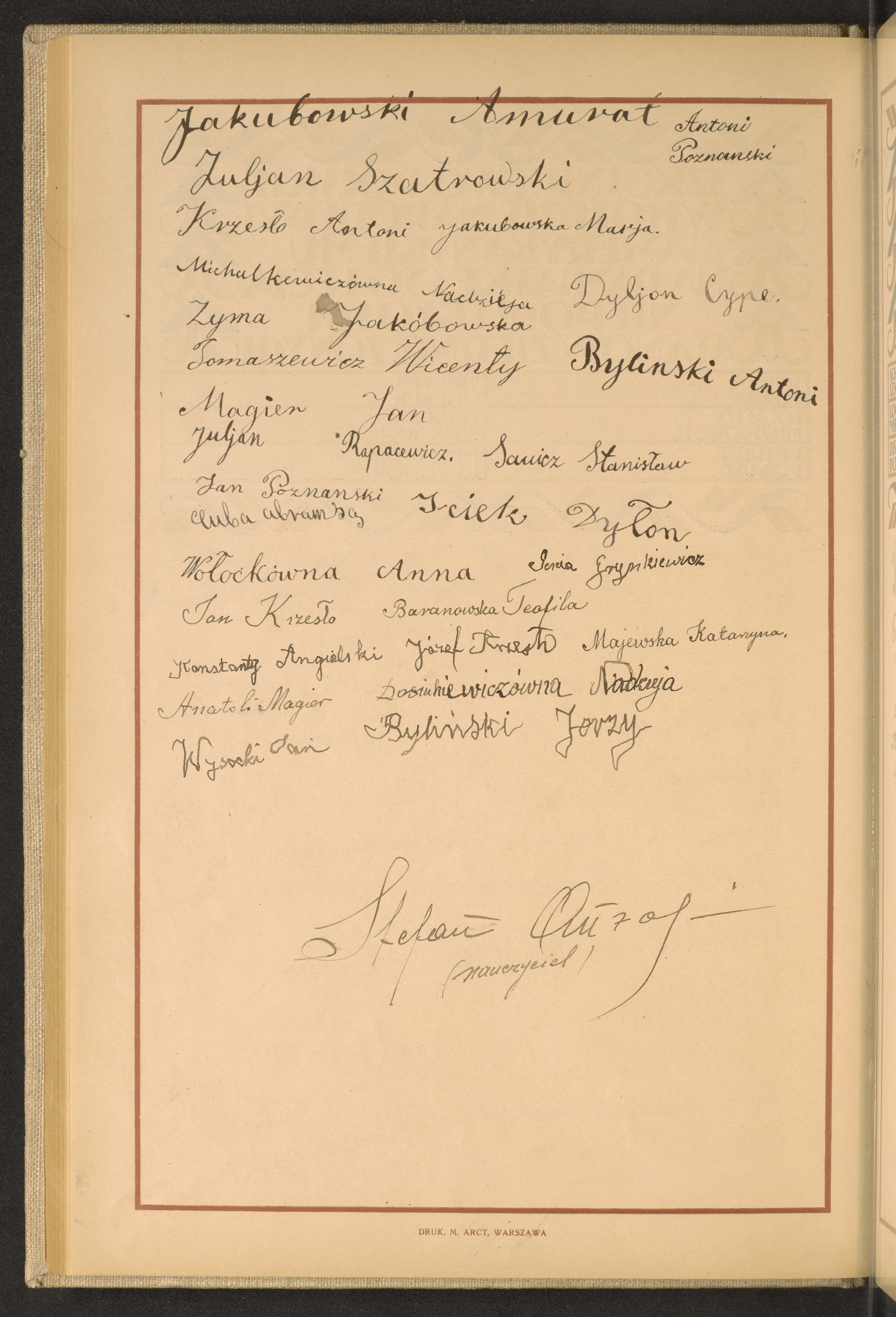 Podpis Stefan nieczytelny podpis na stronie nr 90 w tomie nr 61