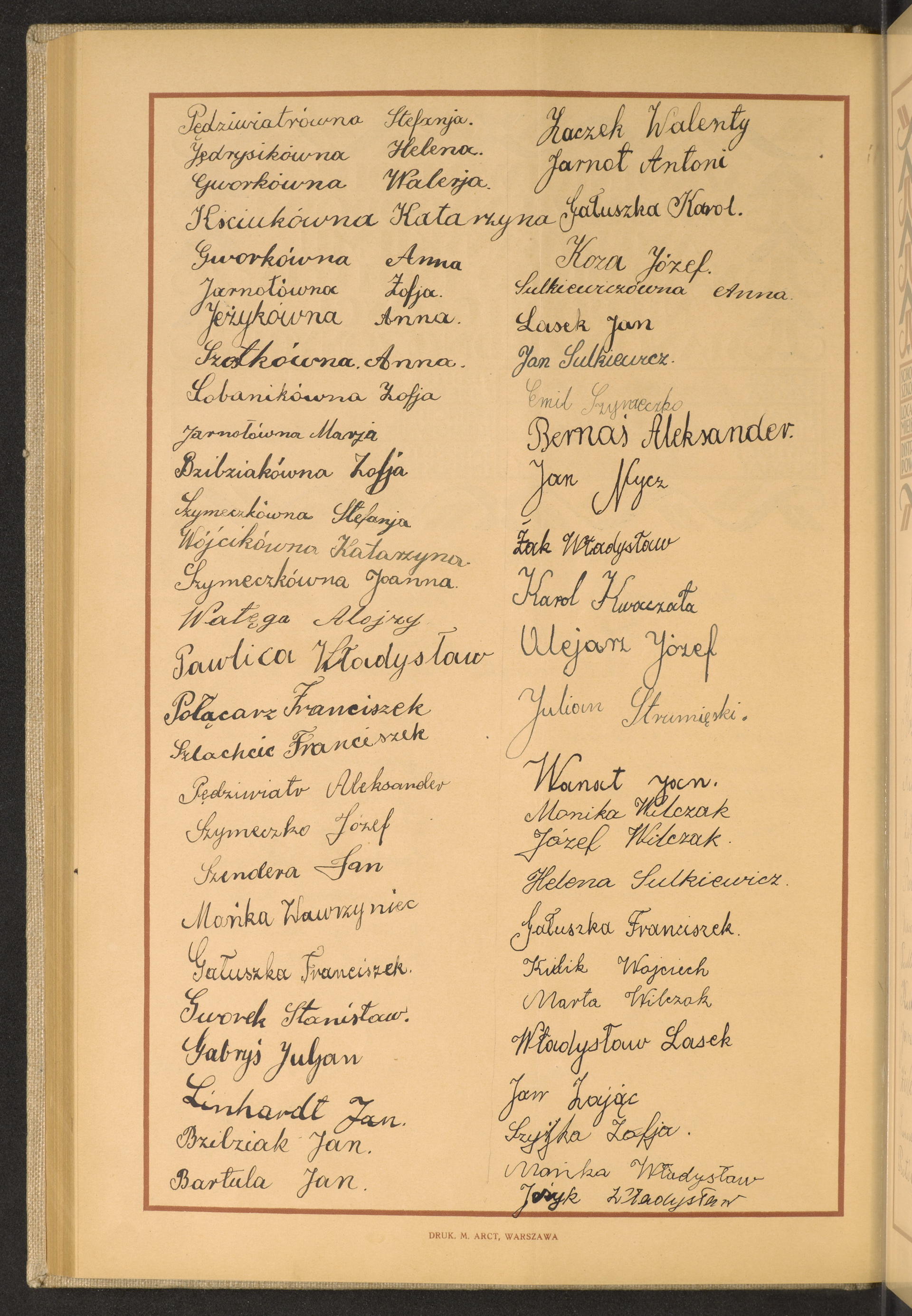 Podpis Stefania Pędziwiatr na stronie nr 166 w tomie nr 61