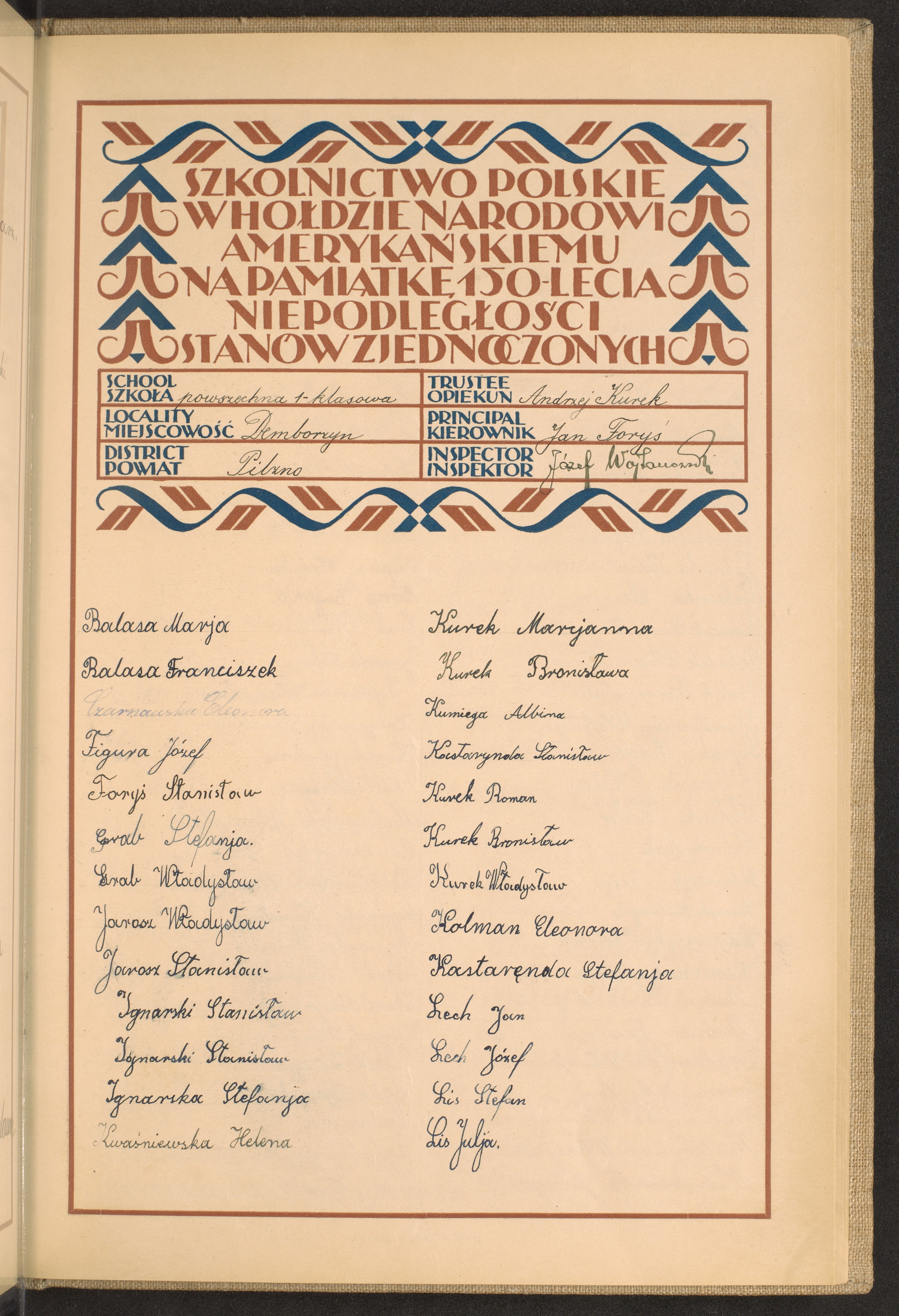 Podpis Julia Lis na stronie nr 215 w tomie nr 61