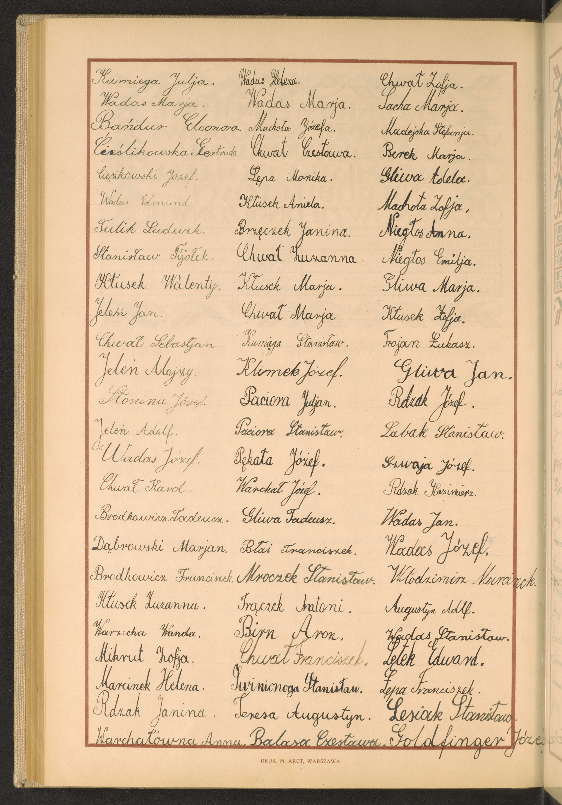 Podpis Józef Goldfinger na stronie nr 244 w tomie nr 61