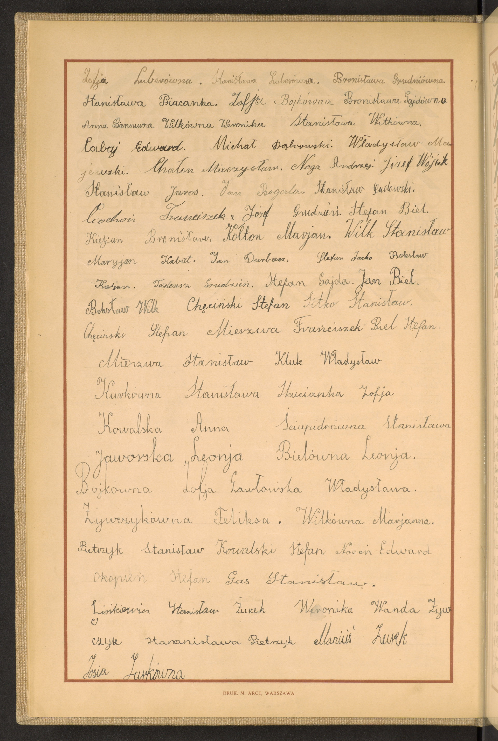 Podpis Zofia Jurek na stronie nr 10 w tomie nr 62