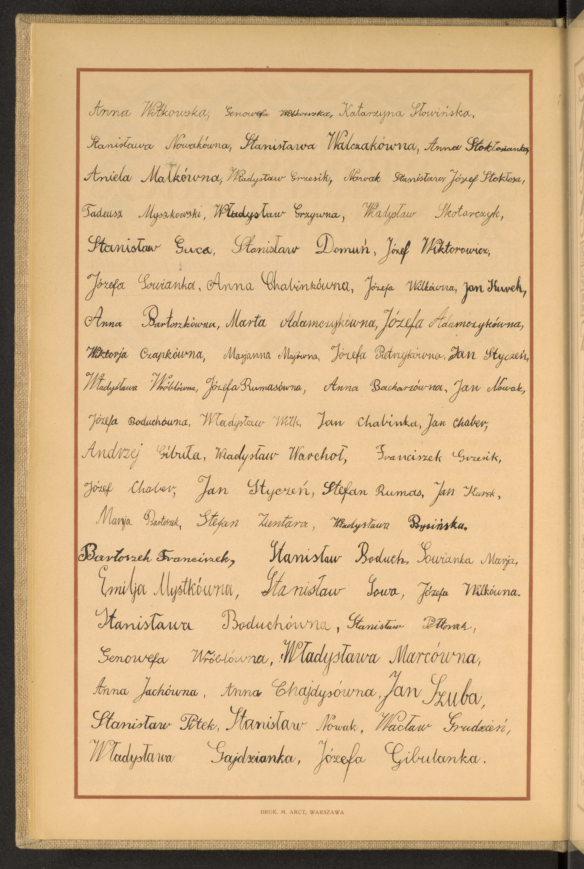 Podpis Józefa Gibuła na stronie nr 20 w tomie nr 62