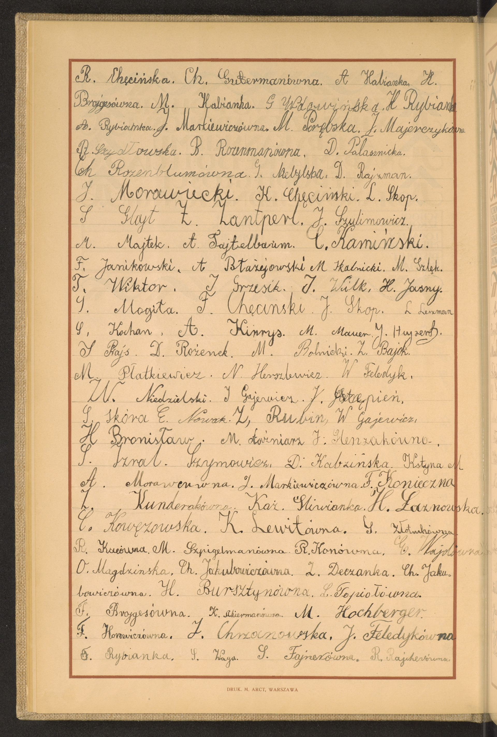 Podpis R. Chęcińska na stronie nr 34 w tomie nr 62