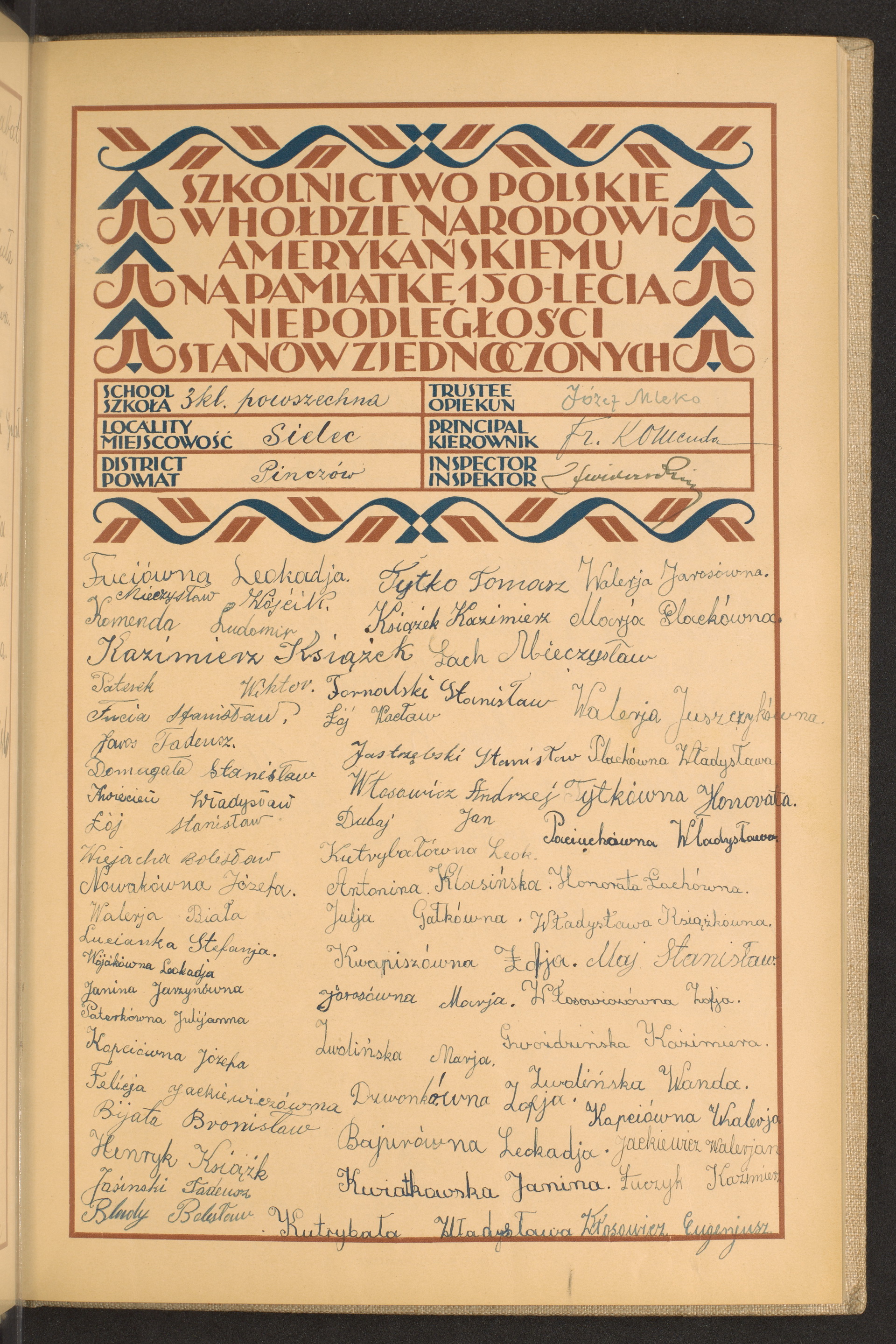 Podpis Maria Placek na stronie nr 43 w tomie nr 62