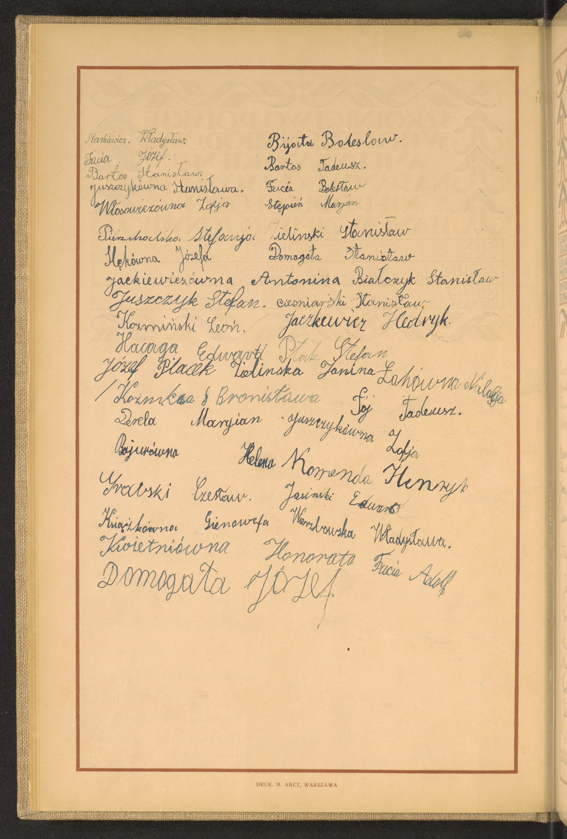 Podpis Władysław Markiewicz na stronie nr 44 w tomie nr 62