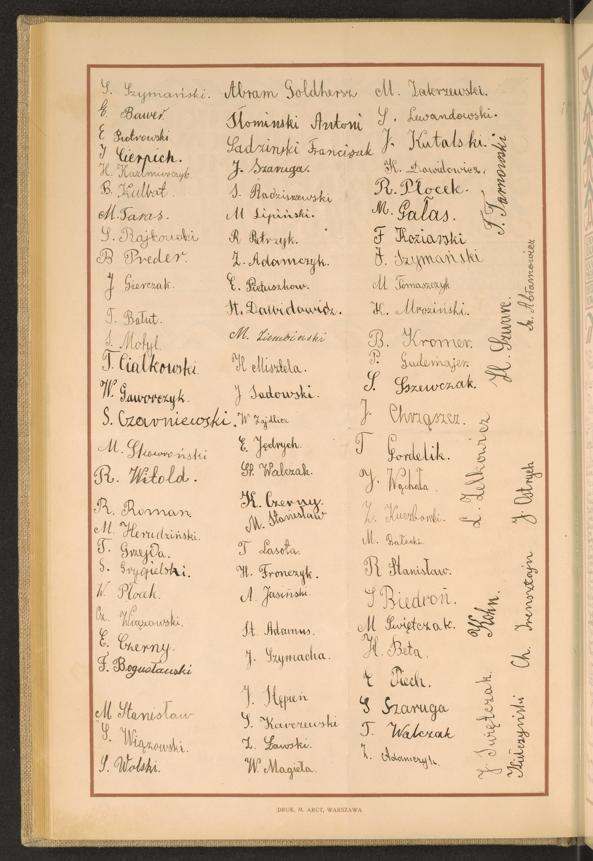 Podpis S. Lewandowski na stronie nr 108 w tomie nr 62