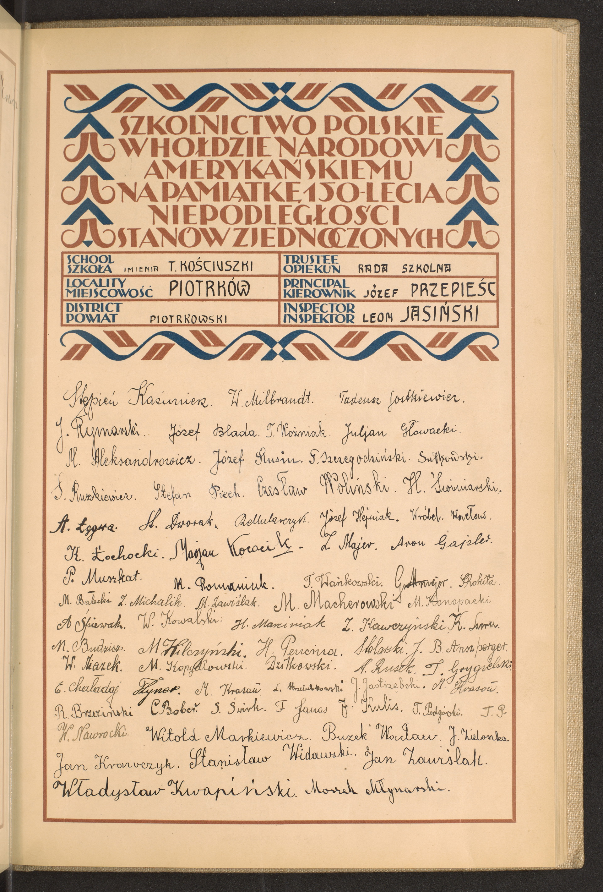 Podpis Józef Przepieść na stronie nr 111 w tomie nr 62