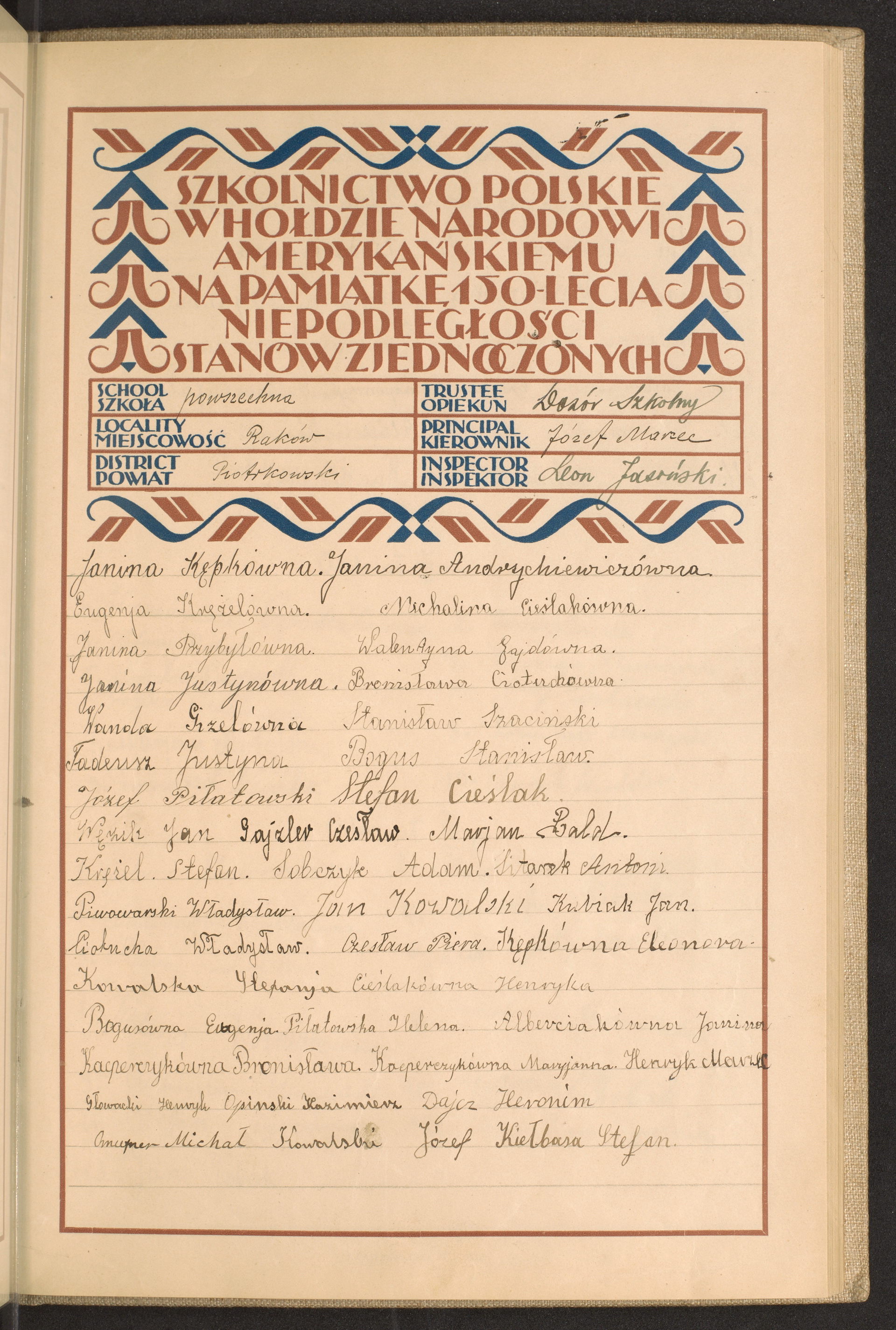 Podpis Józef Marzec na stronie nr 143 w tomie nr 62